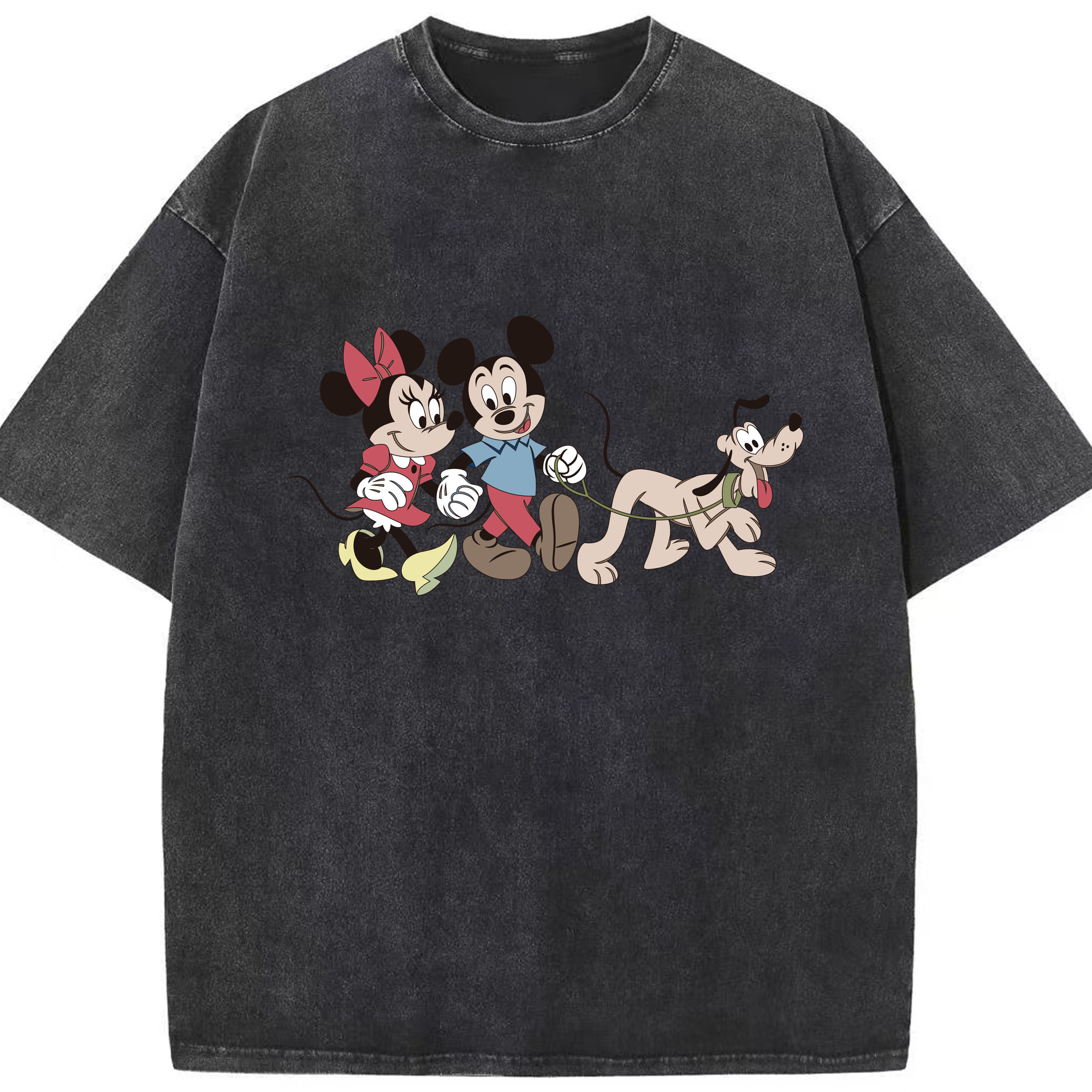 （画像用） ミッキーマウス Mickey Mouse 綿100% ヴィンテージ風 半袖Tシャツ（フロントプリント）