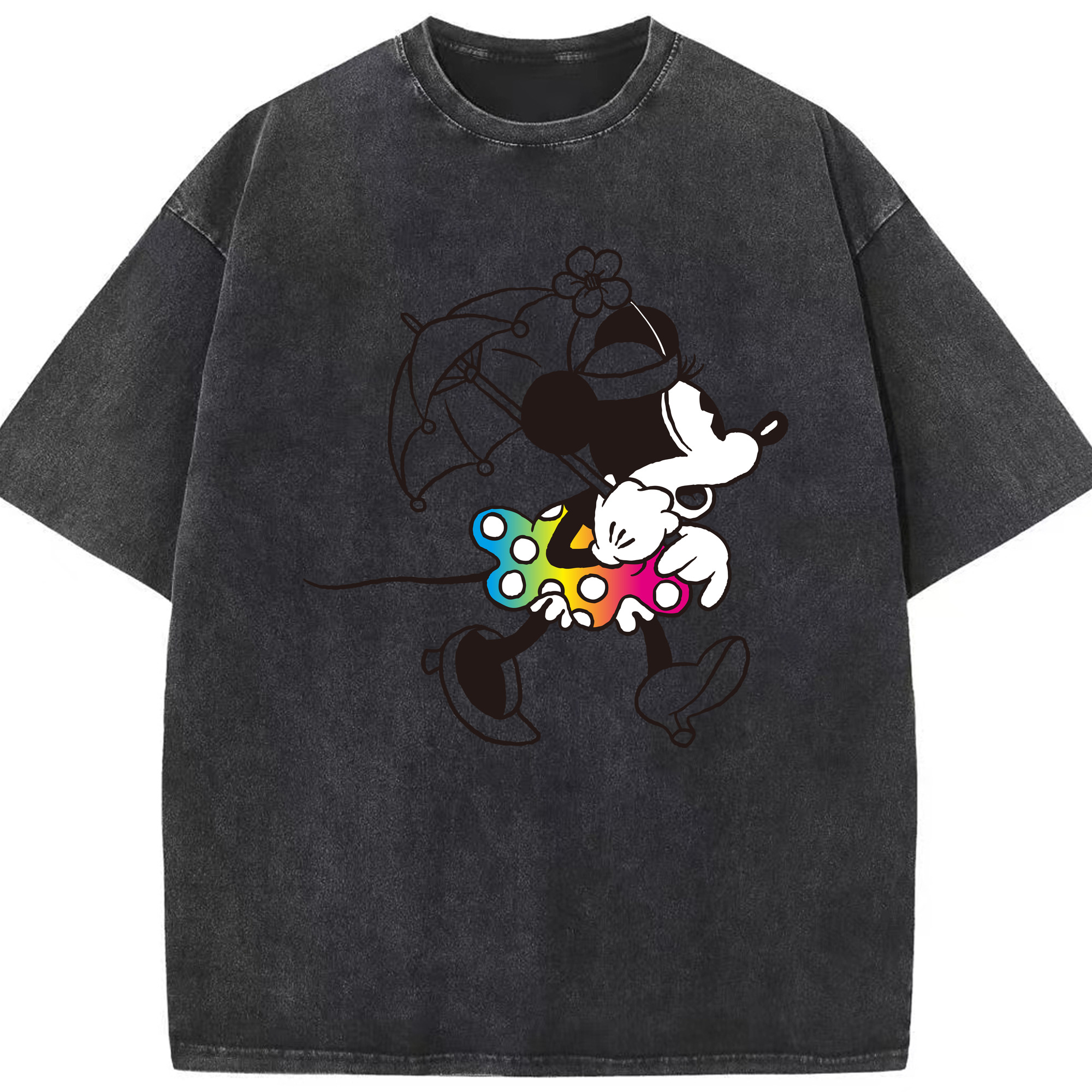 （画像用） ミッキーマウス Mickey Mouse 綿100% ヴィンテージ風 半袖Tシャツ（フロントプリント）