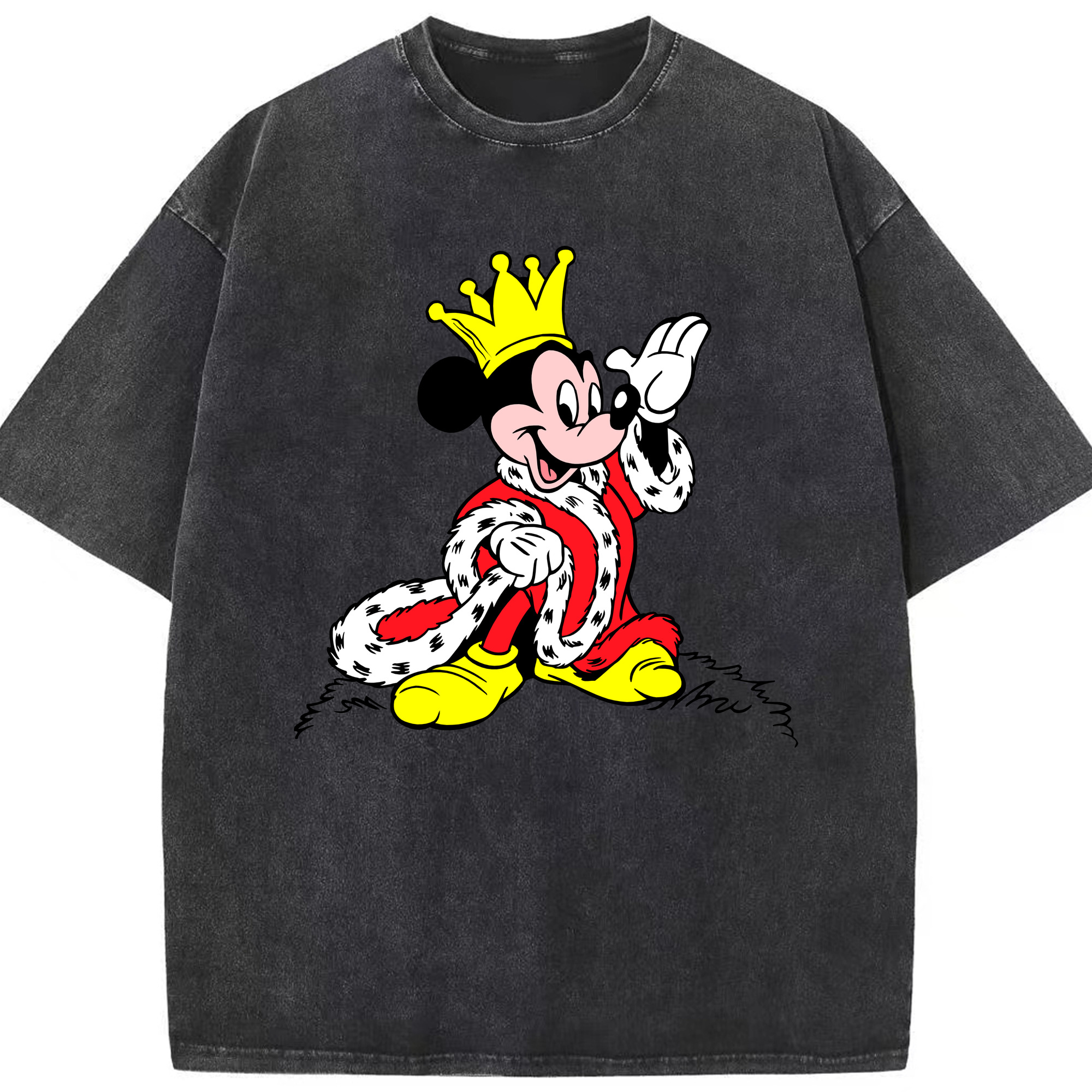 （画像用） ミッキーマウス Mickey Mouse 綿100% ヴィンテージ風 半袖Tシャツ（フロントプリント）