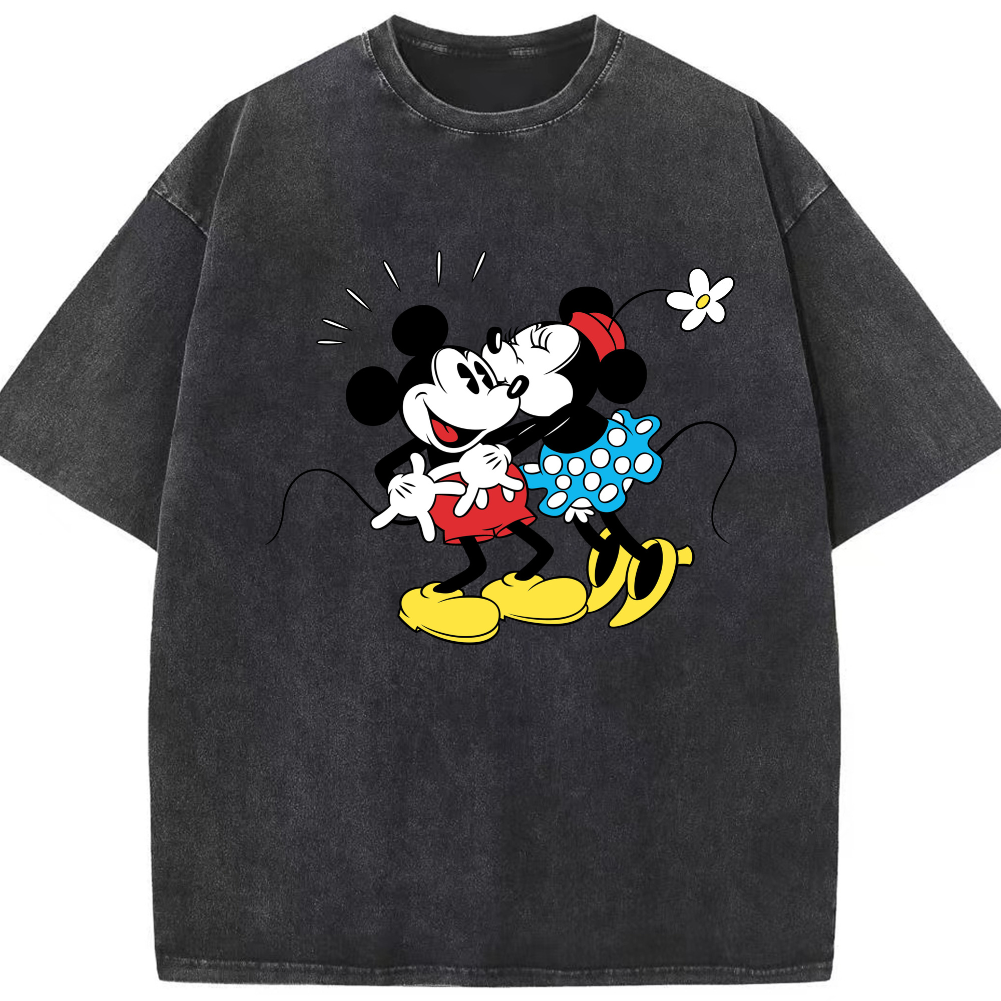 （画像用） ミッキーマウス Mickey Mouse 綿100% ヴィンテージ風 半袖Tシャツ（フロントプリント）