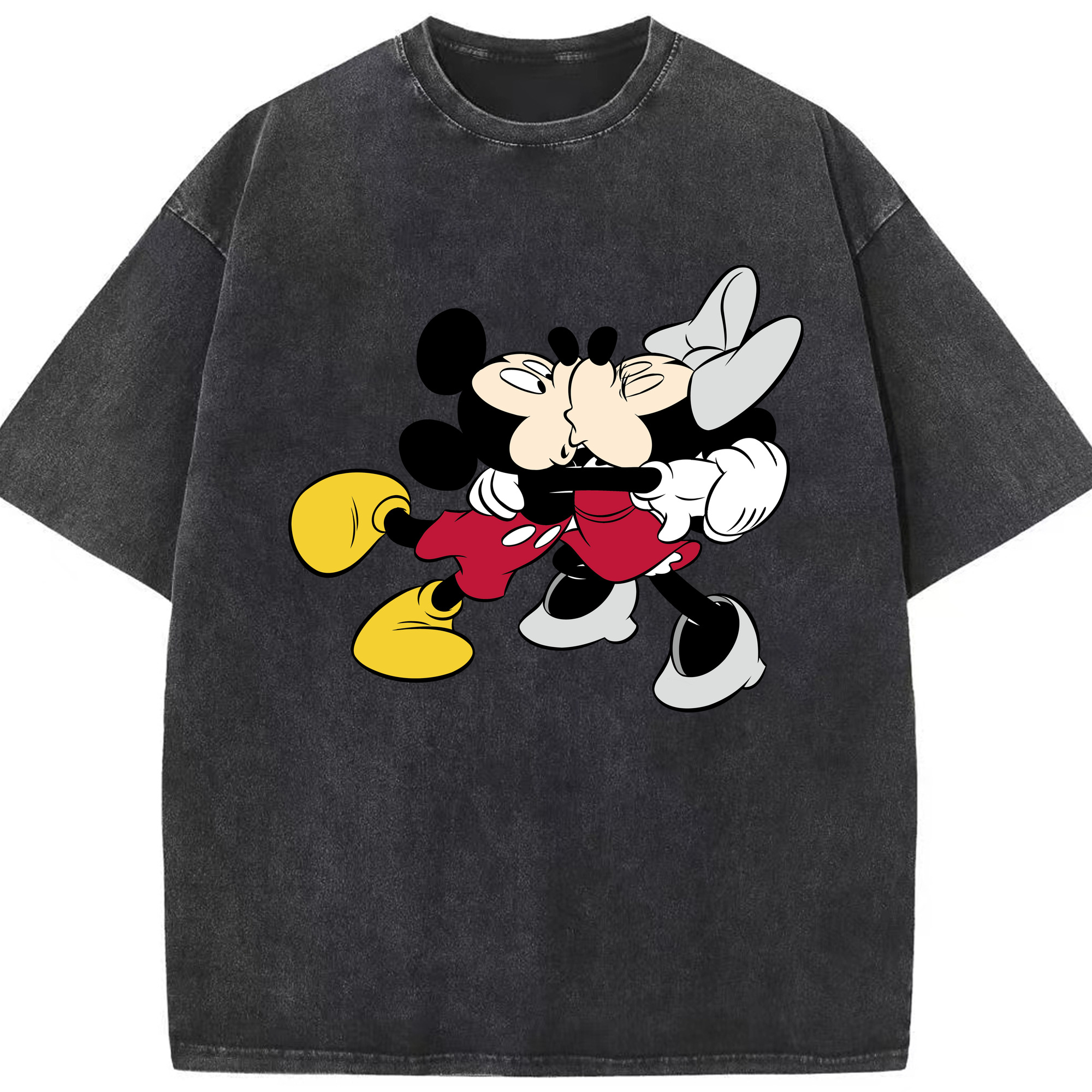 （画像用） ミッキーマウス Mickey Mouse 綿100% ヴィンテージ風 半袖Tシャツ（フロントプリント）