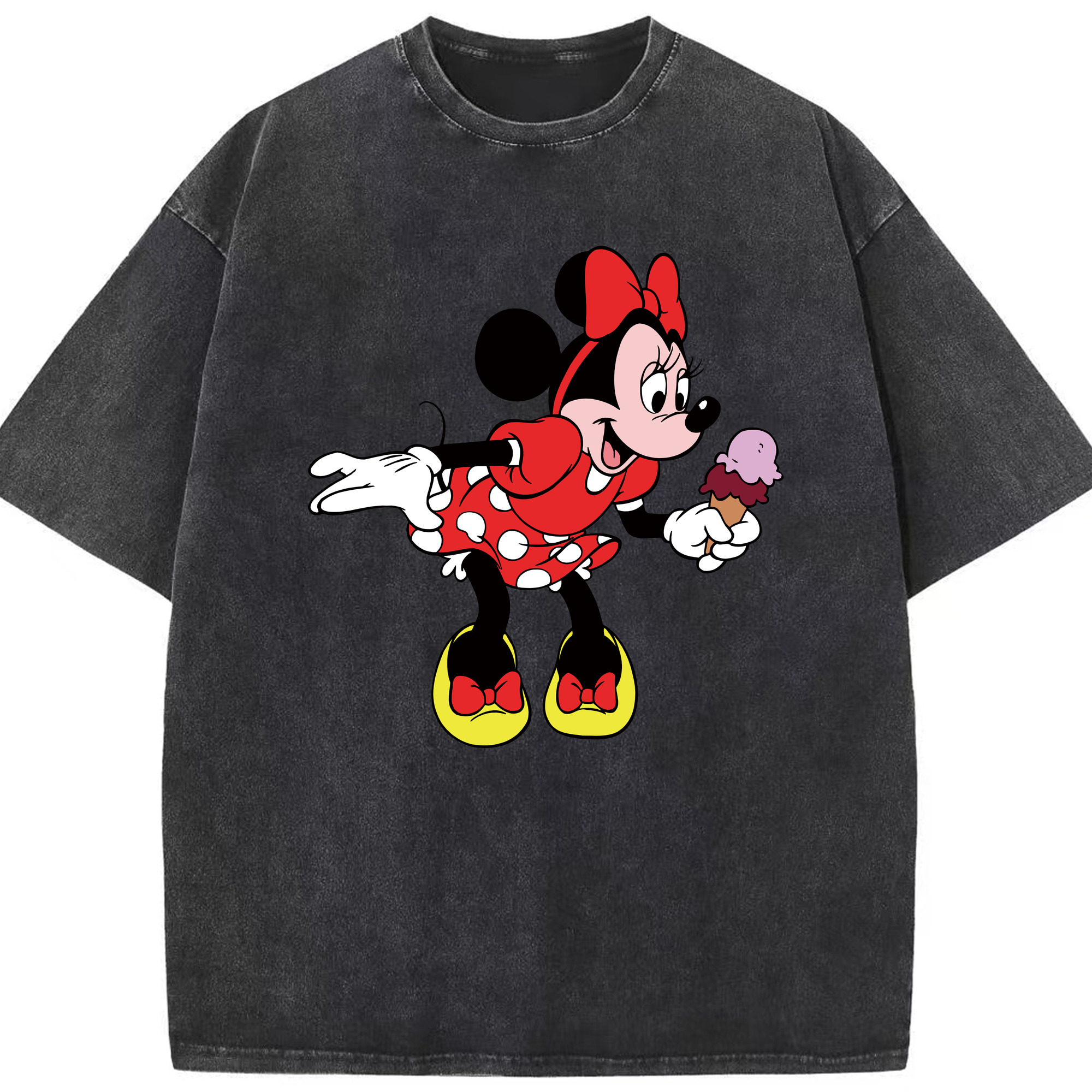 （画像用） ミッキーマウス Mickey Mouse 綿100% ヴィンテージ風 半袖Tシャツ（フロントプリント）
