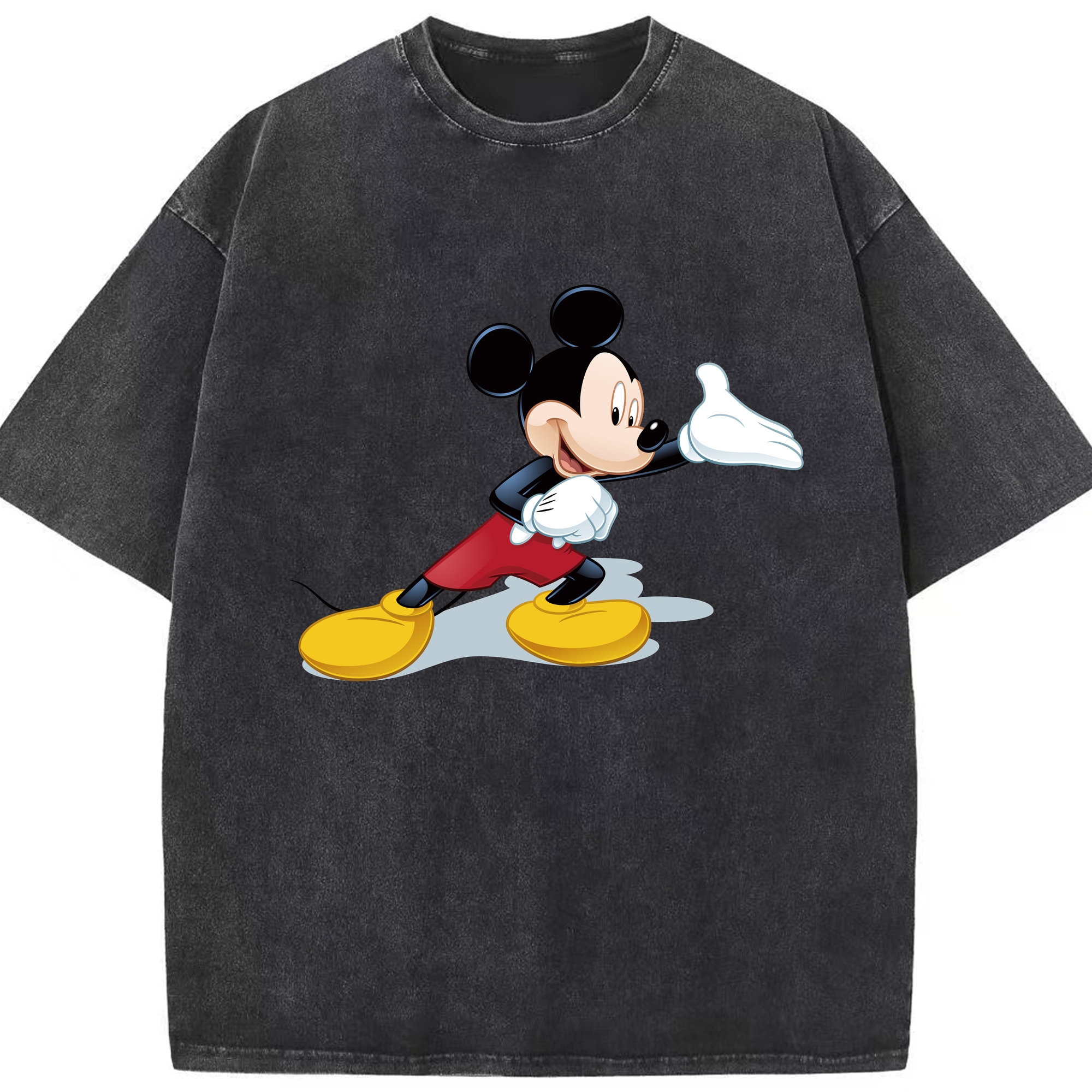 （画像用） ミッキーマウス Mickey Mouse 綿100% ヴィンテージ風 半袖Tシャツ（フロントプリント）
