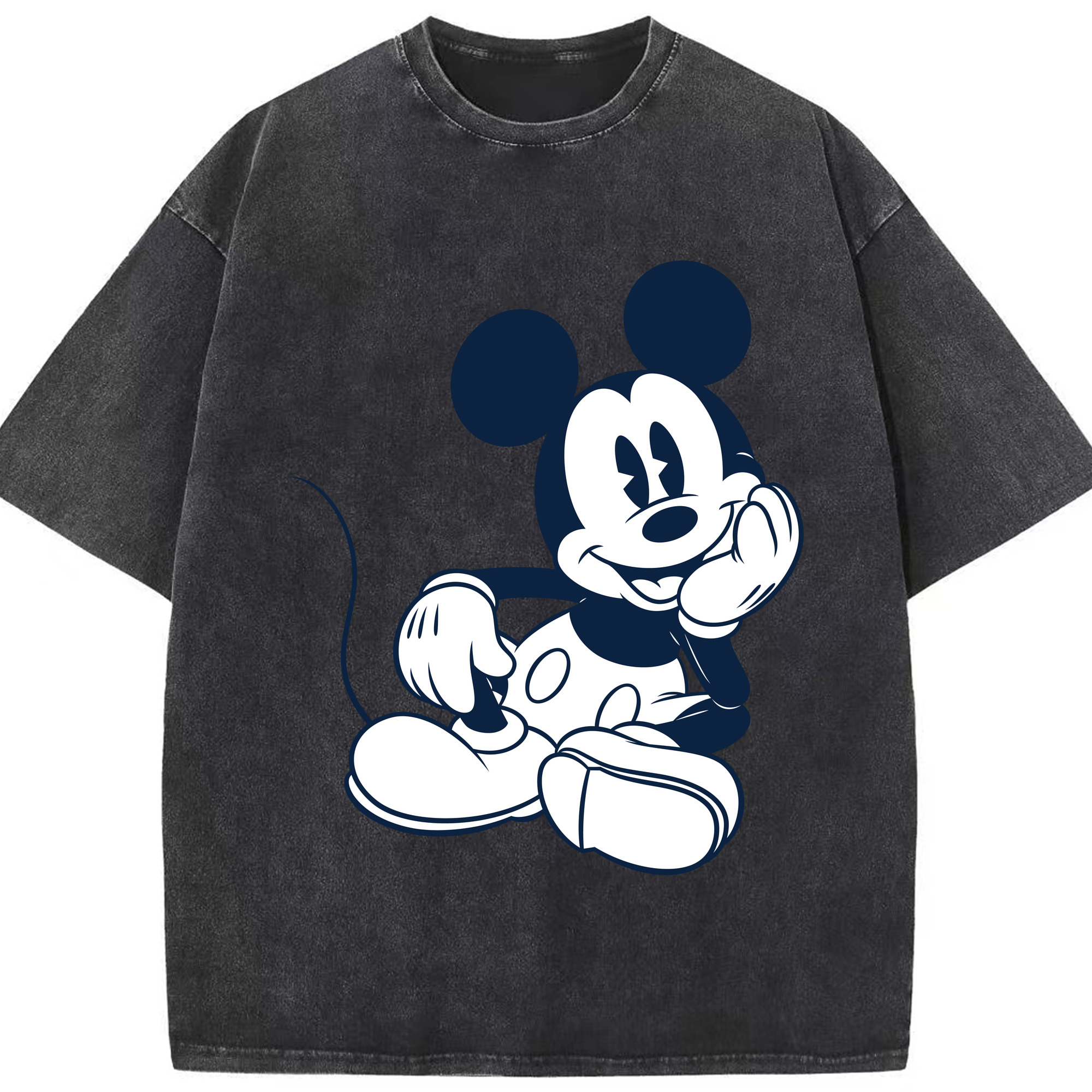 （画像用） ミッキーマウス Mickey Mouse 綿100% ヴィンテージ風 半袖Tシャツ（フロントプリント）