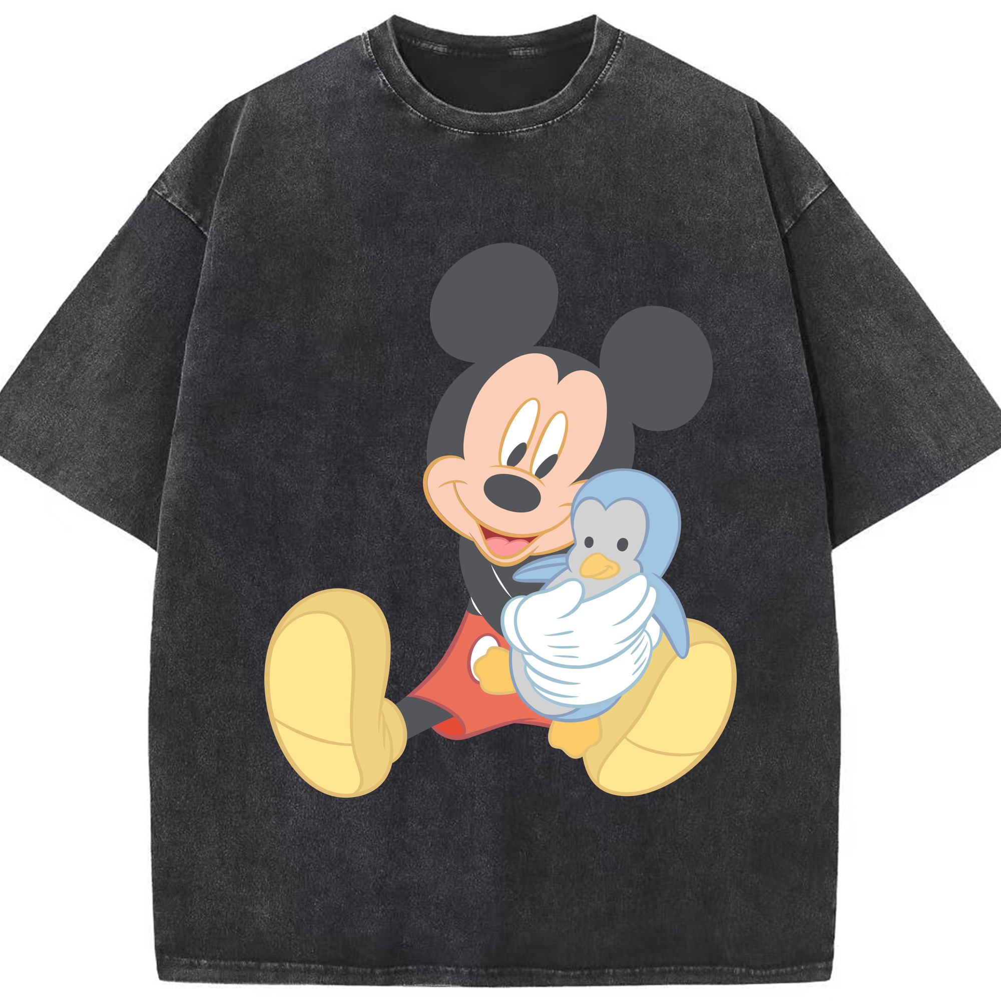 （画像用） ミッキーマウス Mickey Mouse 綿100% ヴィンテージ風 半袖Tシャツ（フロントプリント）
