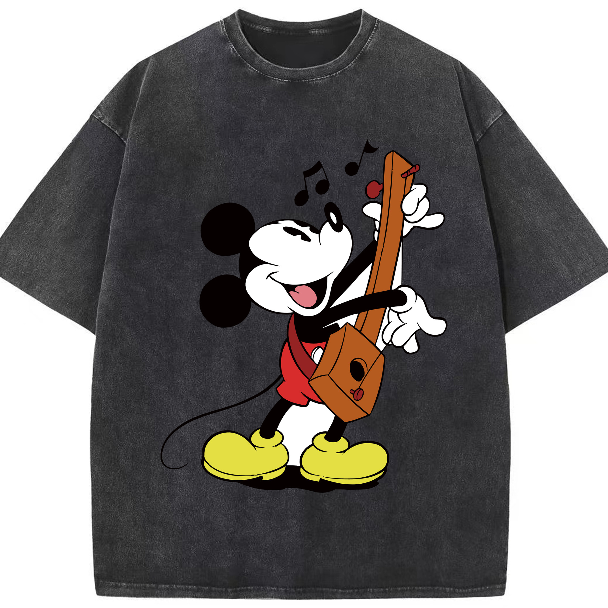 （画像用） ミッキーマウス Mickey Mouse 綿100% ヴィンテージ風 半袖Tシャツ（フロントプリント）