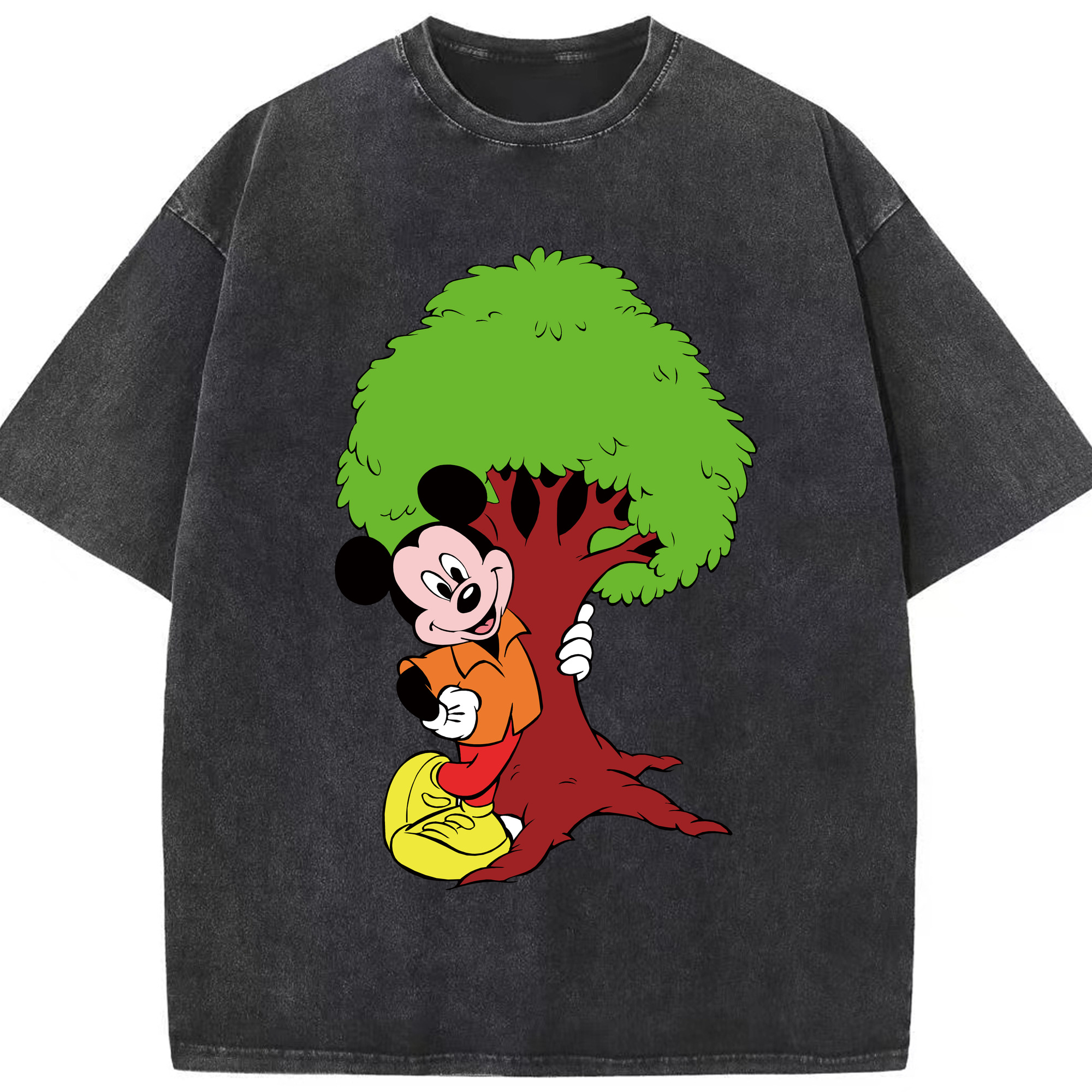 （画像用） ミッキーマウス Mickey Mouse 綿100% ヴィンテージ風 半袖Tシャツ（フロントプリント）