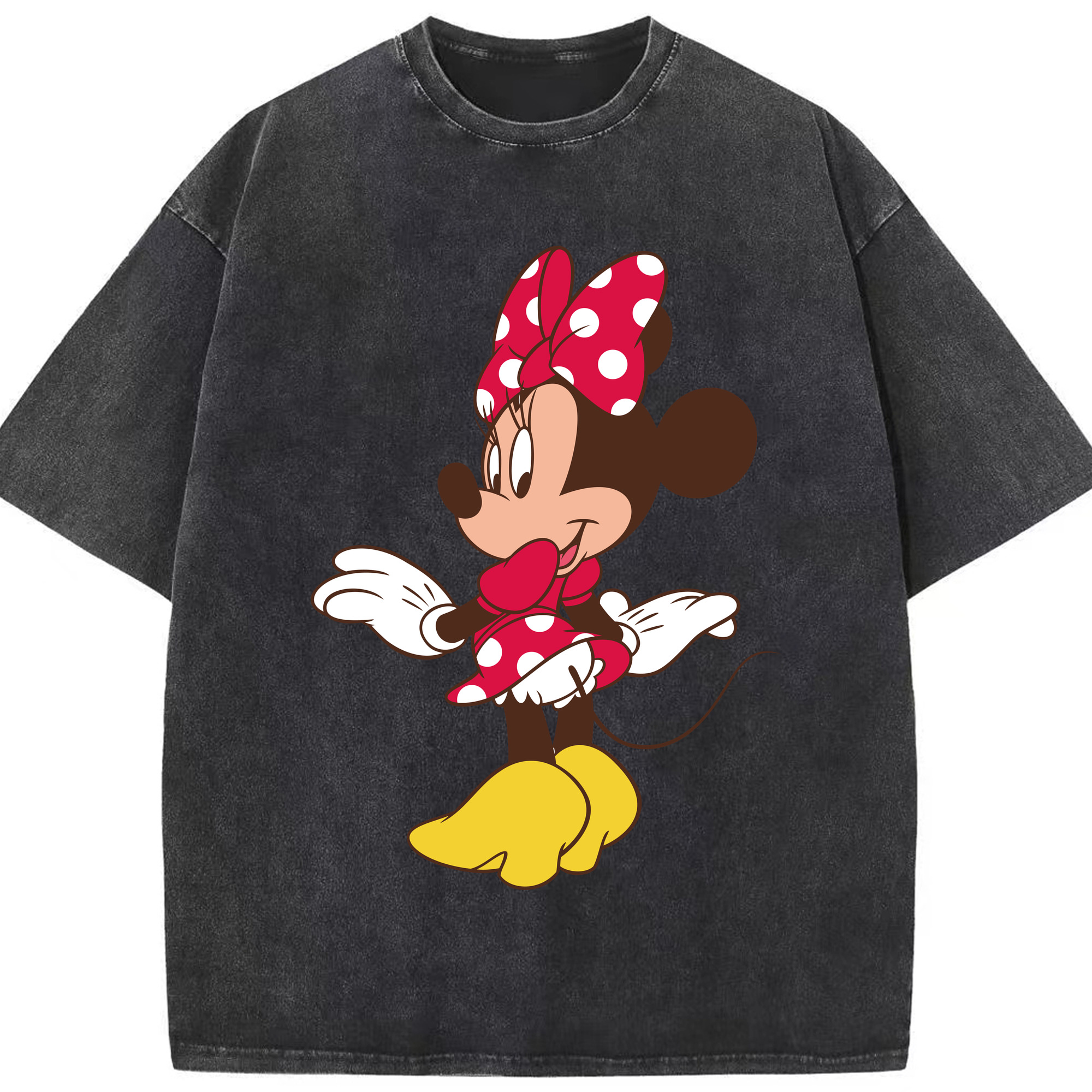 （画像用） ミッキーマウス Mickey Mouse 綿100% ヴィンテージ風 半袖Tシャツ（フロントプリント）
