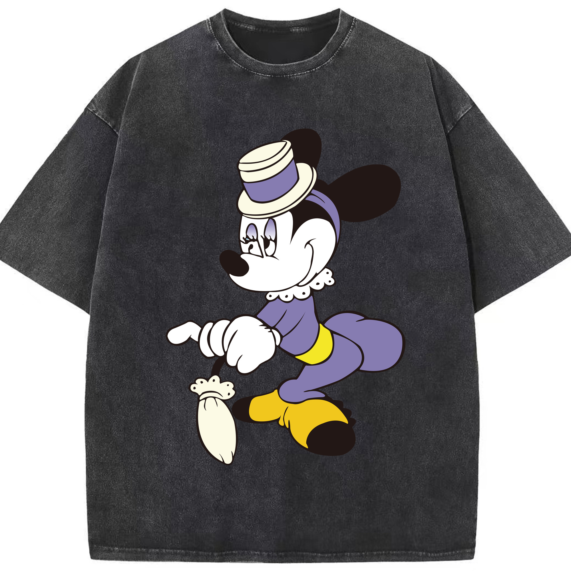 （画像用） ミッキーマウス Mickey Mouse 綿100% ヴィンテージ風 半袖Tシャツ（フロントプリント）