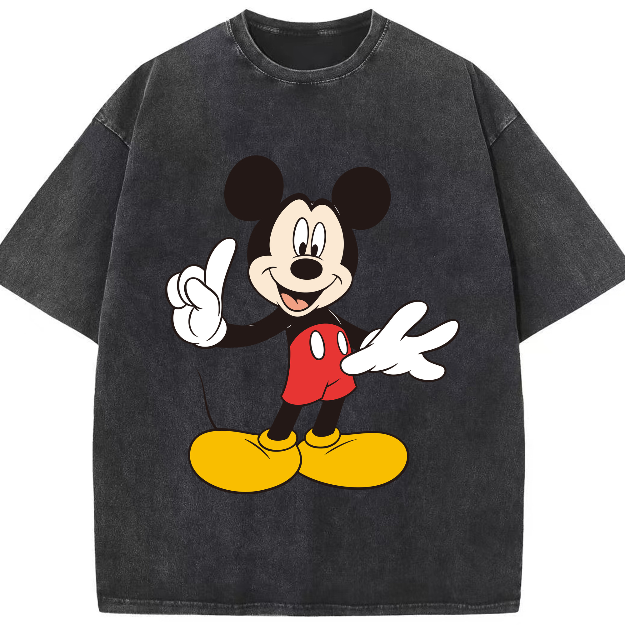 （画像用） ミッキーマウス Mickey Mouse 綿100% ヴィンテージ風 半袖Tシャツ（フロントプリント）
