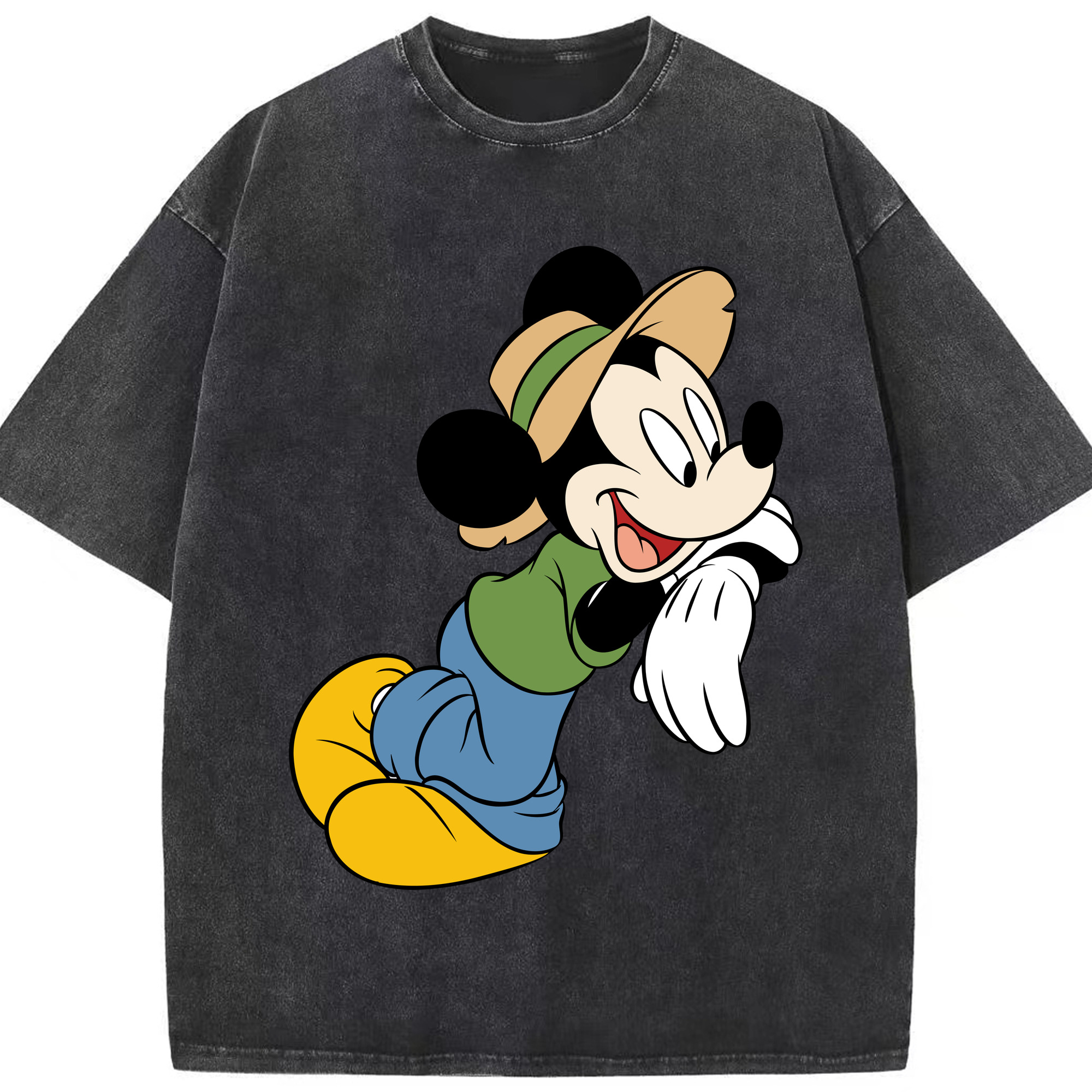 （画像用） ミッキーマウス Mickey Mouse 綿100% ヴィンテージ風 半袖Tシャツ（フロントプリント）