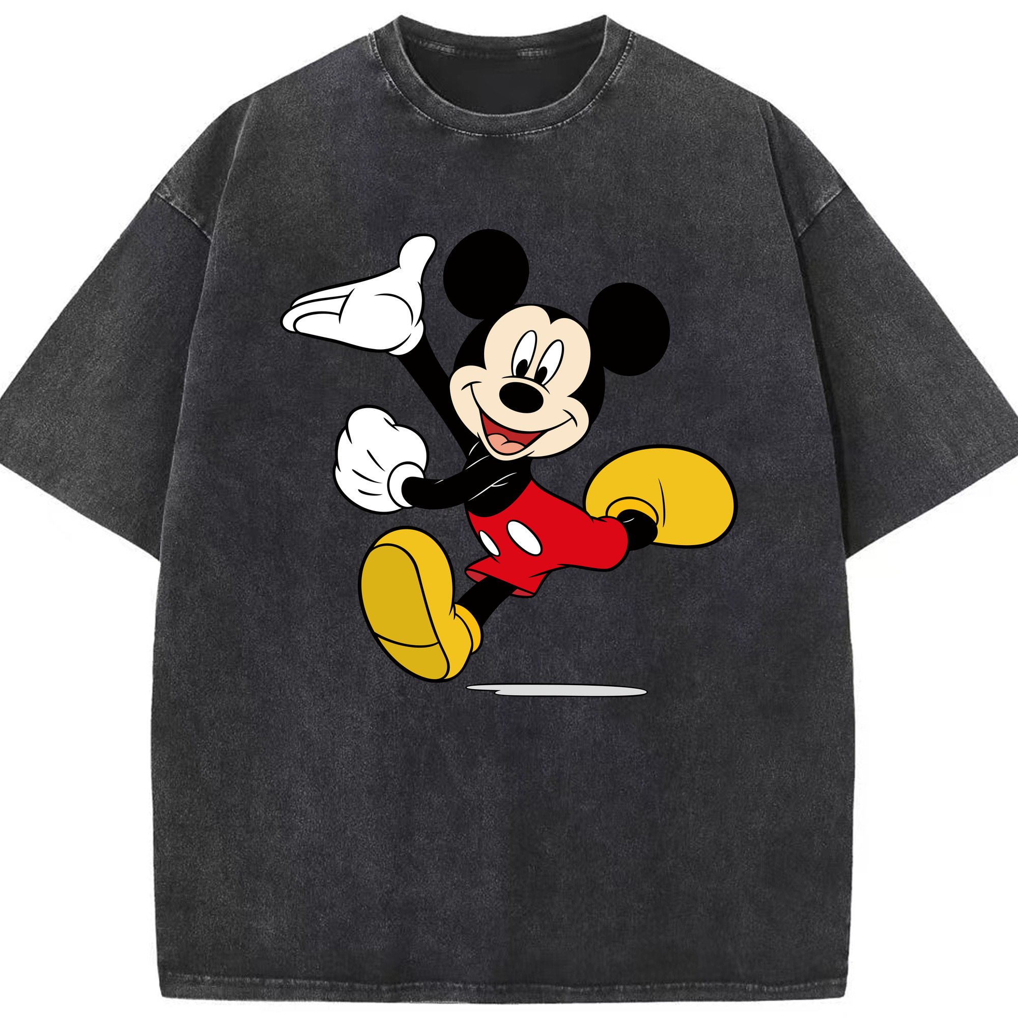 （画像用） ミッキーマウス Mickey Mouse 綿100% ヴィンテージ風 半袖Tシャツ（フロントプリント）