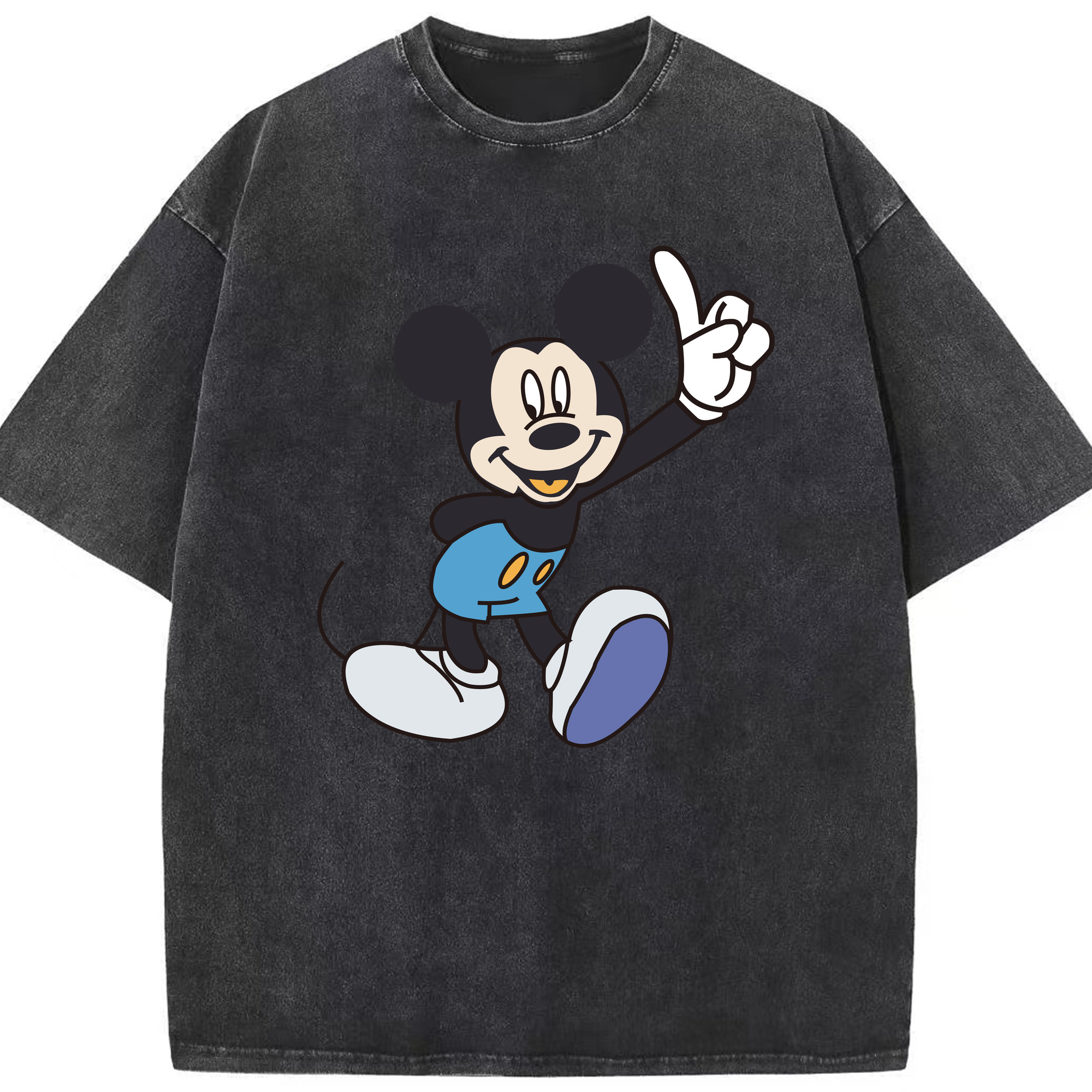 （画像用） ミッキーマウス Mickey Mouse 綿100% ヴィンテージ風 半袖Tシャツ（フロントプリント）