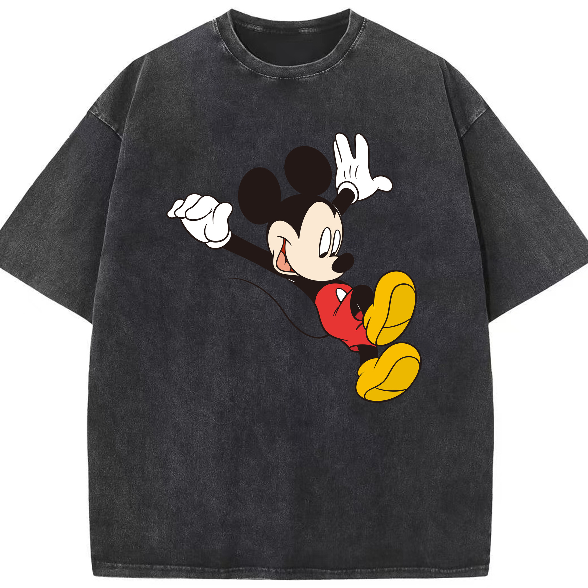 （画像用） ミッキーマウス Mickey Mouse 綿100% ヴィンテージ風 半袖Tシャツ（フロントプリント）