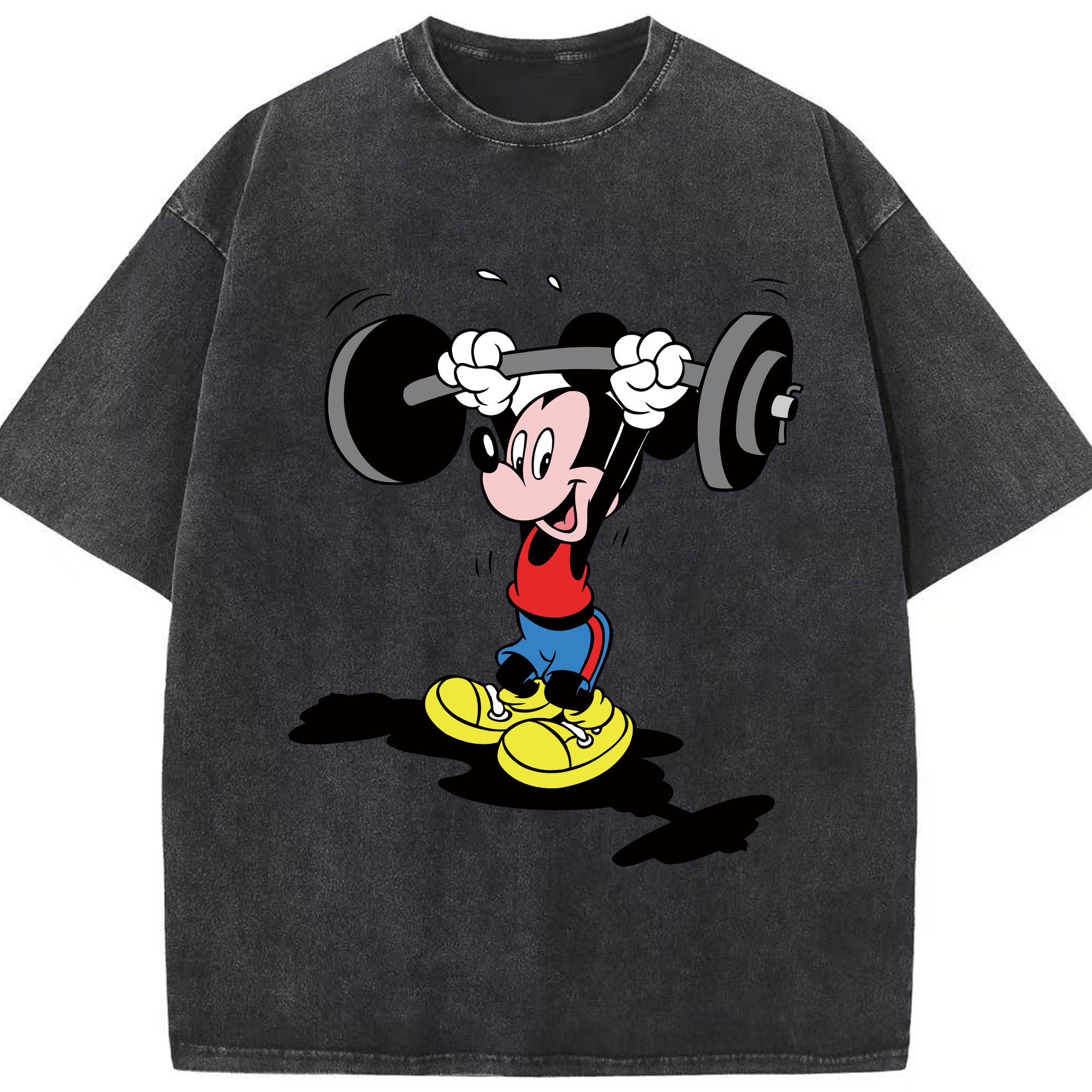 （画像用） ミッキーマウス Mickey Mouse 綿100% ヴィンテージ風 半袖Tシャツ（フロントプリント）