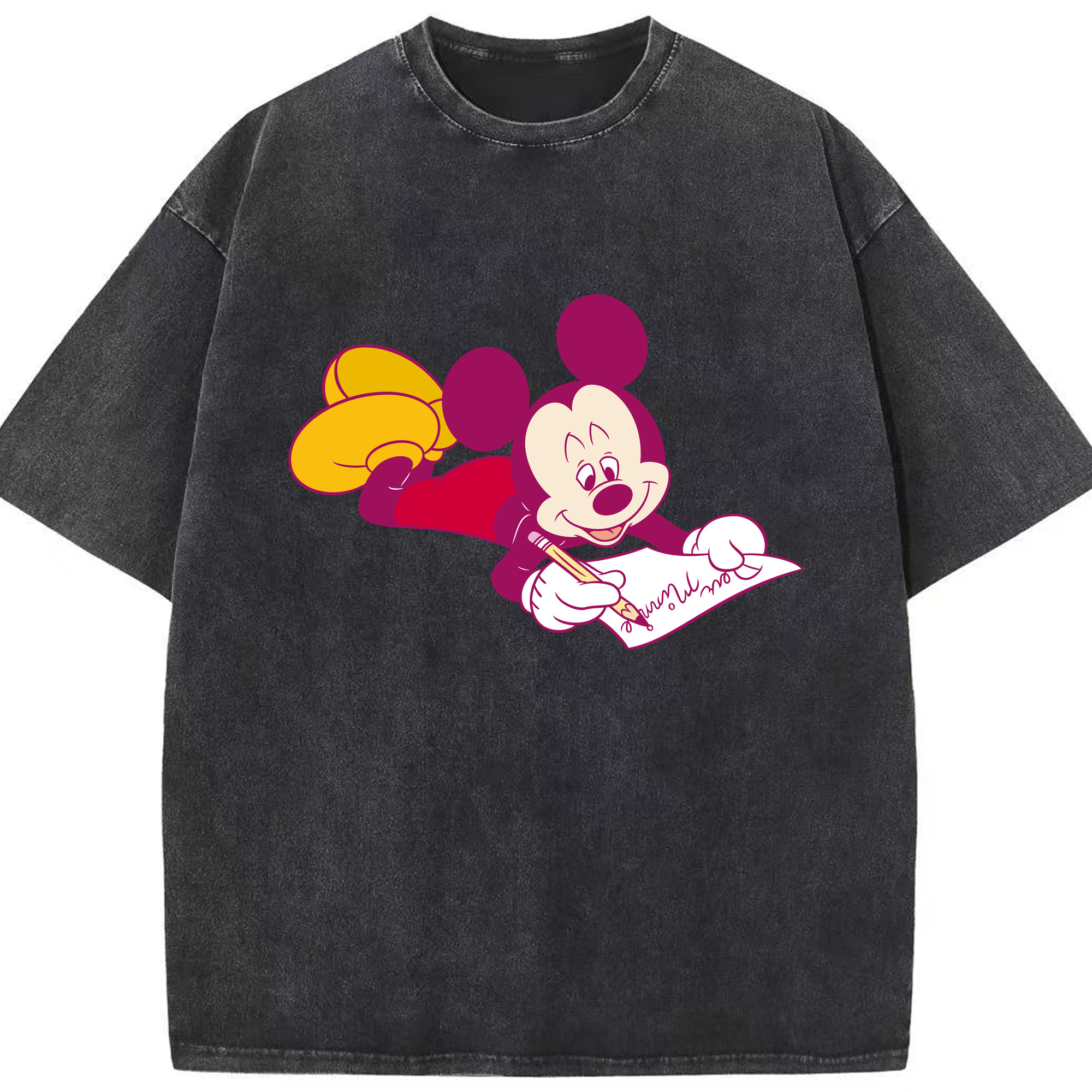（画像用） ミッキーマウス Mickey Mouse 綿100% ヴィンテージ風 半袖Tシャツ（フロントプリント）
