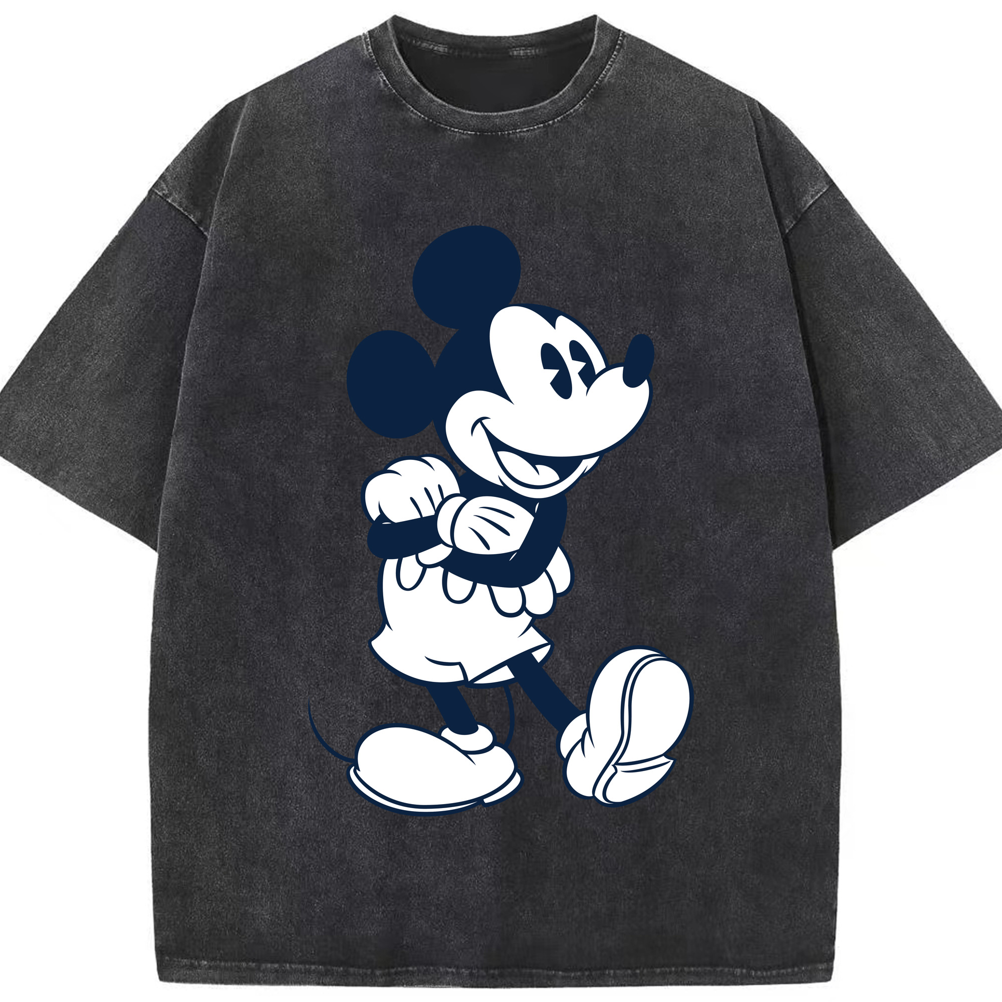（画像用） ミッキーマウス Mickey Mouse 綿100% ヴィンテージ風 半袖Tシャツ（フロントプリント）