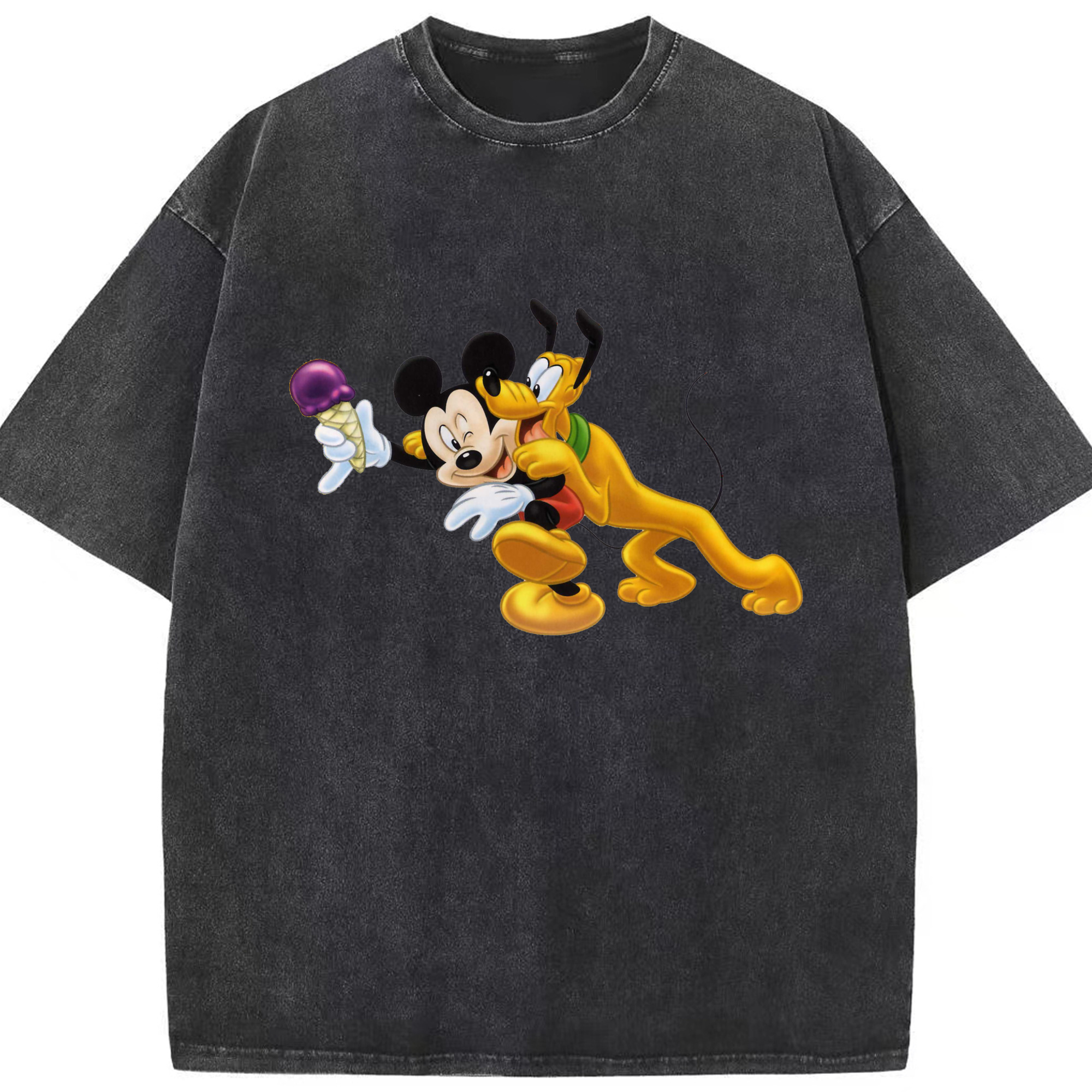 （画像用） ミッキーマウス Mickey Mouse 綿100% ヴィンテージ風 半袖Tシャツ（フロントプリント）