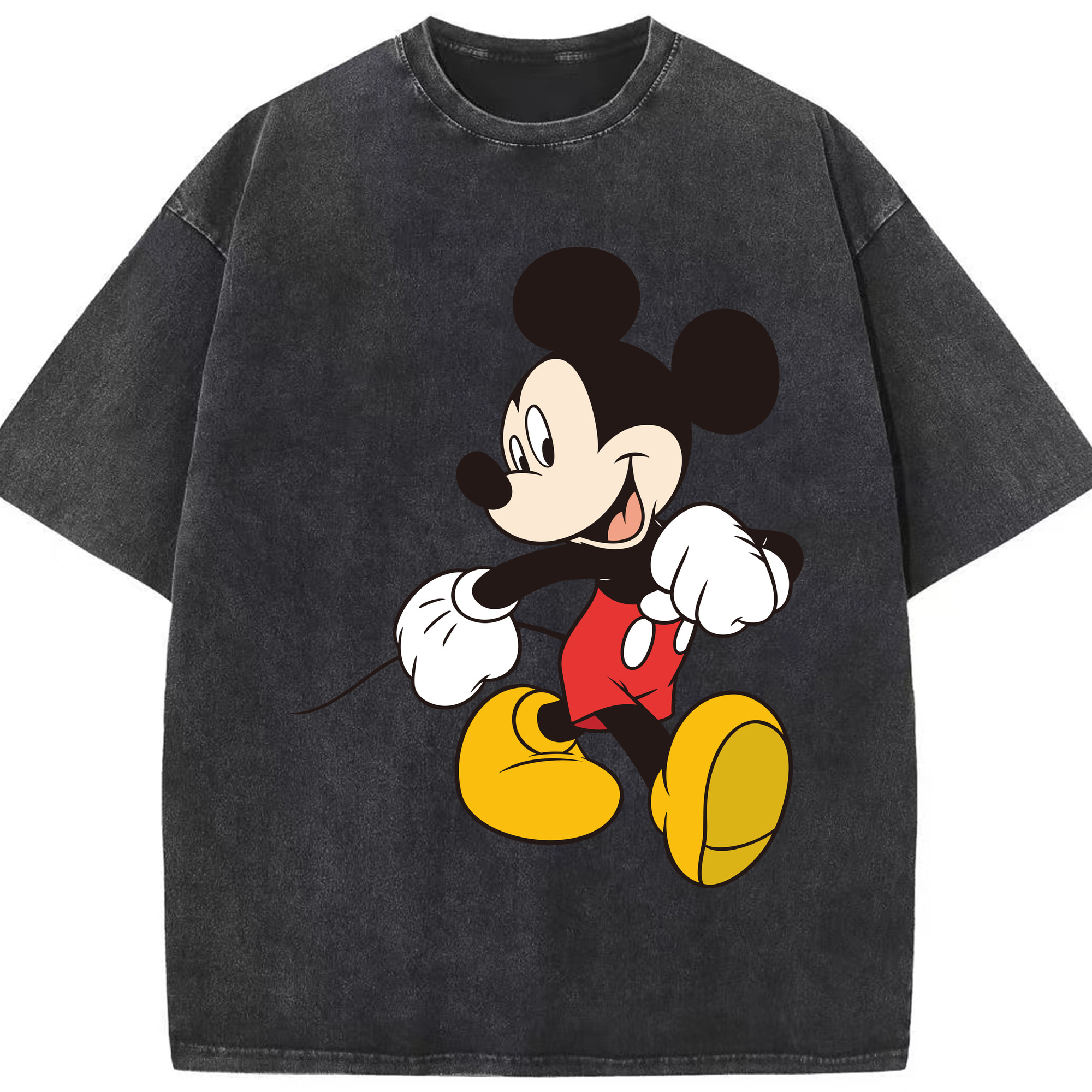 （画像用） ミッキーマウス Mickey Mouse 綿100% ヴィンテージ風 半袖Tシャツ（フロントプリント）