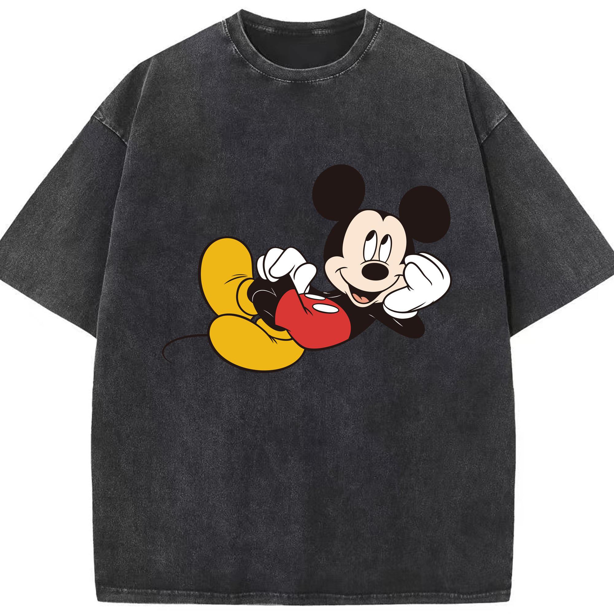 （画像用） ミッキーマウス Mickey Mouse 綿100% ヴィンテージ風 半袖Tシャツ（フロントプリント）