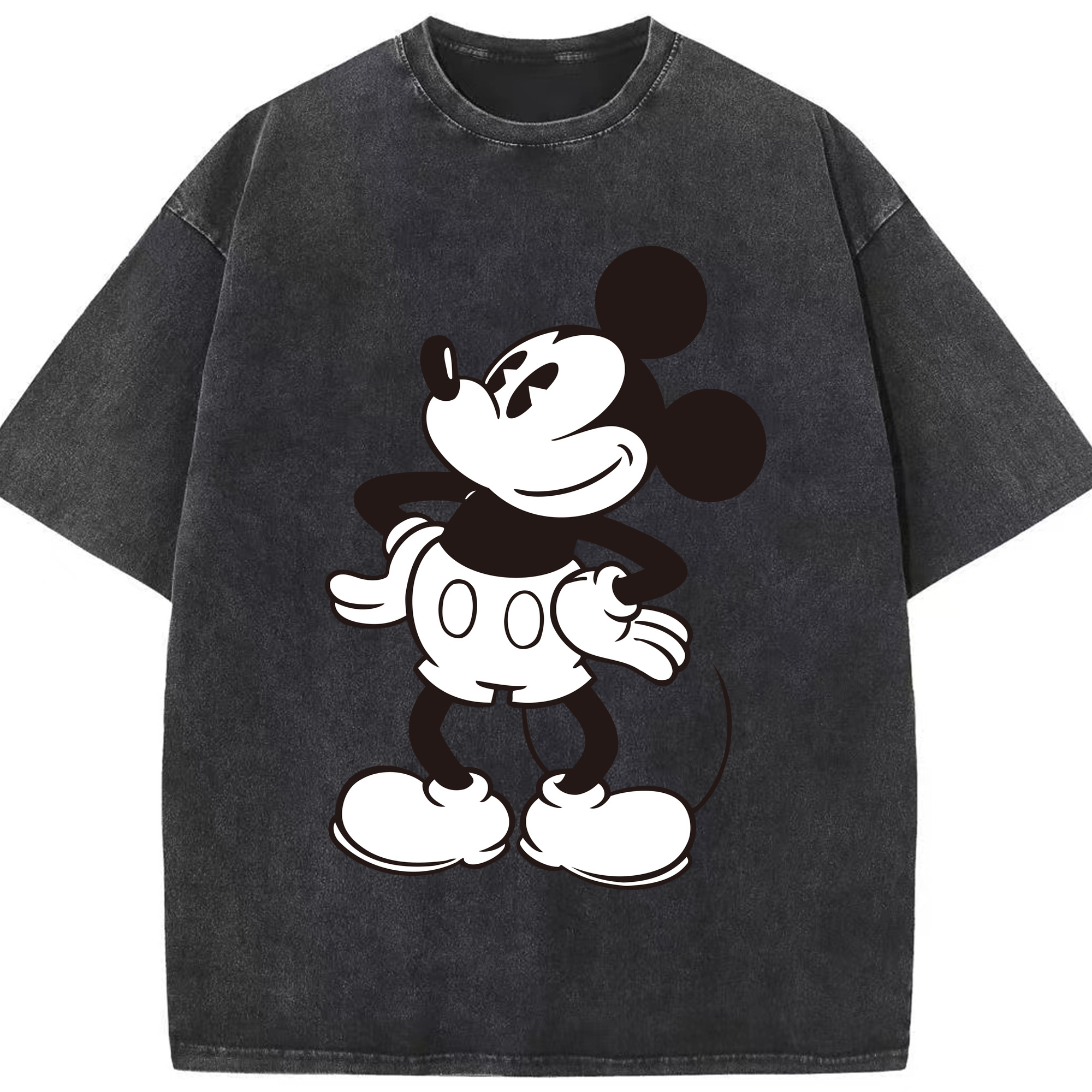 （画像用） ミッキーマウス Mickey Mouse 綿100% ヴィンテージ風 半袖Tシャツ（フロントプリント）