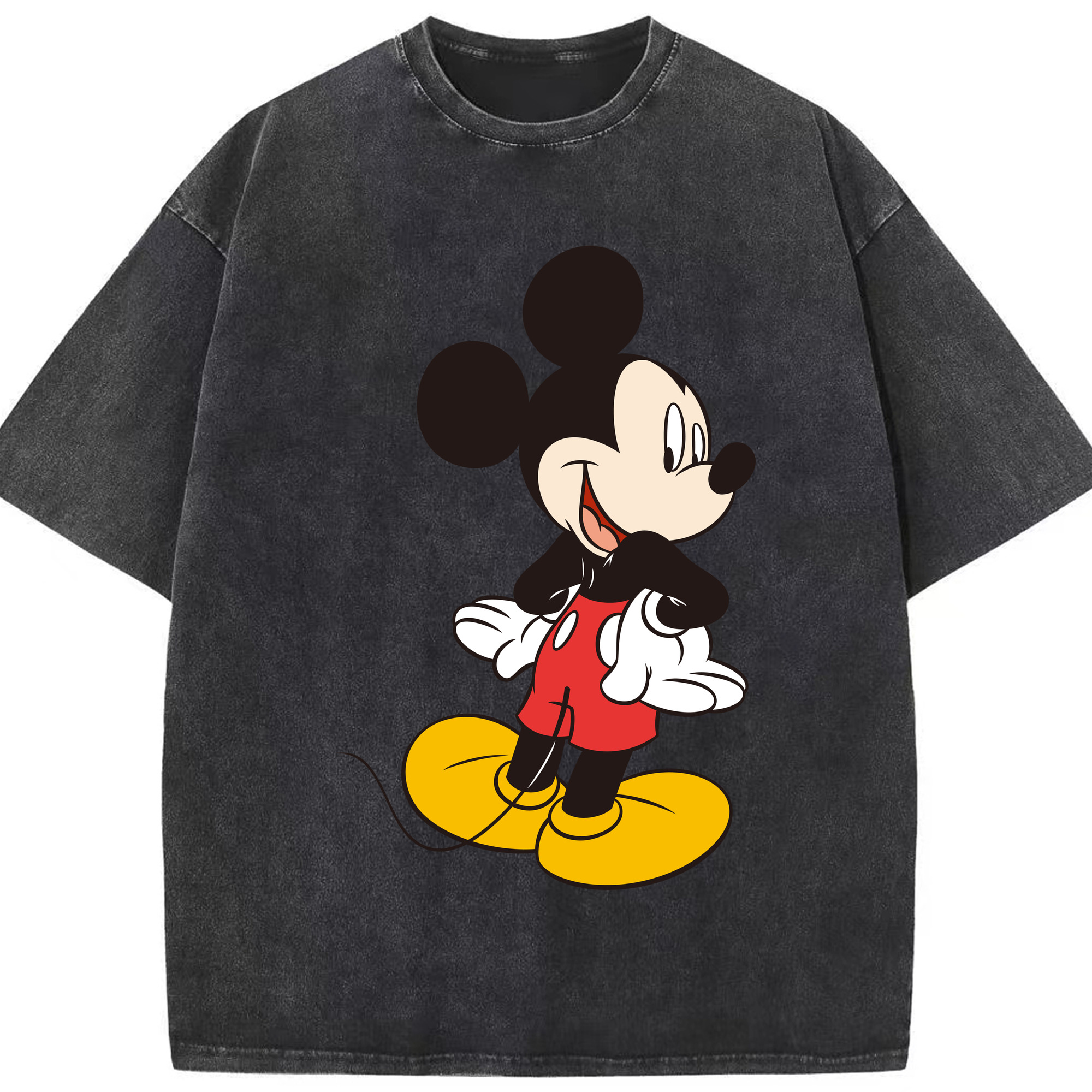 （画像用） ミッキーマウス Mickey Mouse 綿100% ヴィンテージ風 半袖Tシャツ（フロントプリント）