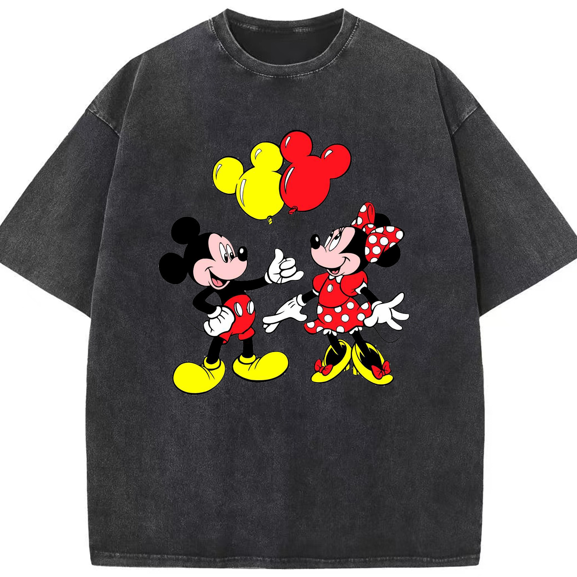 （画像用） ミッキーマウス Mickey Mouse 綿100% ヴィンテージ風 半袖Tシャツ（フロントプリント）