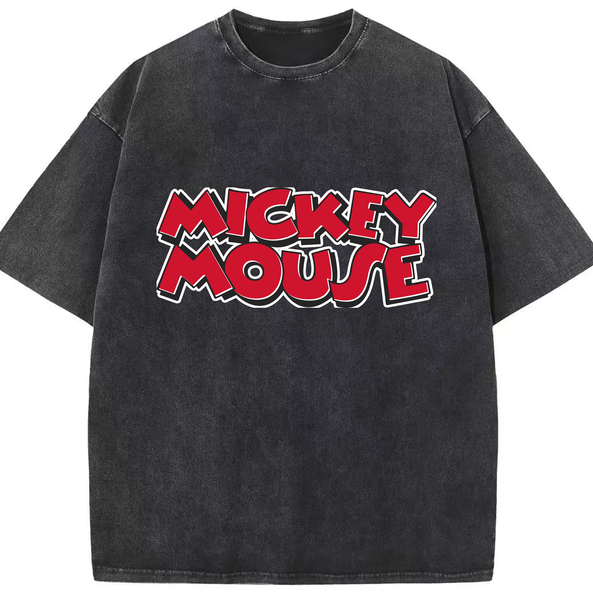 （画像用） ミッキーマウス Mickey Mouse 綿100% ヴィンテージ風 半袖Tシャツ（フロントプリント）