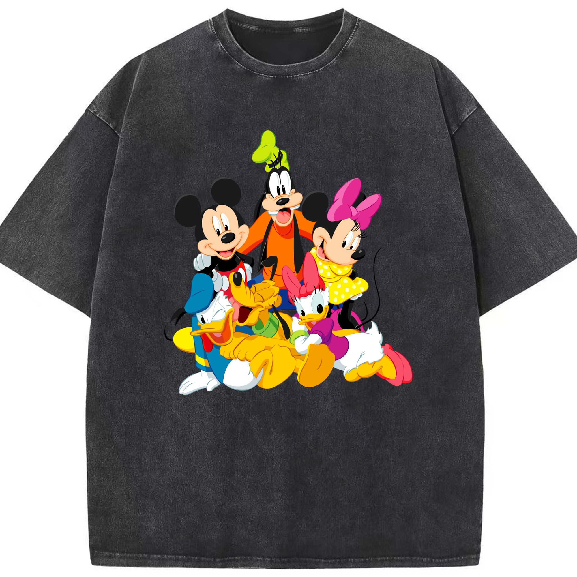 （画像用） ミッキーマウス Mickey Mouse 綿100% ヴィンテージ風 半袖Tシャツ（フロントプリント）