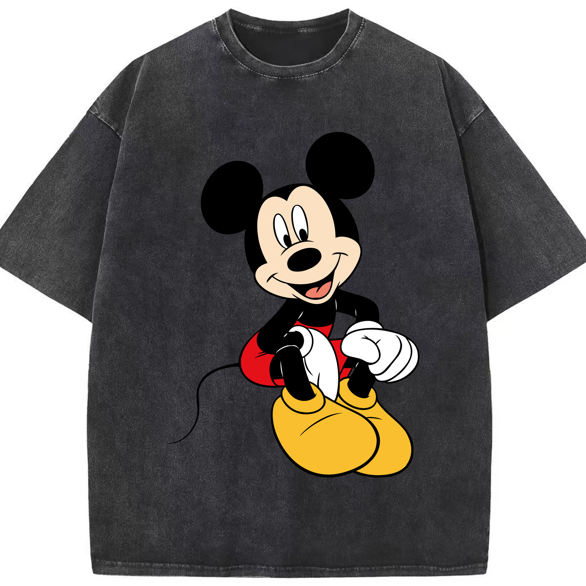 （画像用） ミッキーマウス Mickey Mouse 綿100% ヴィンテージ風 半袖Tシャツ（フロントプリント）