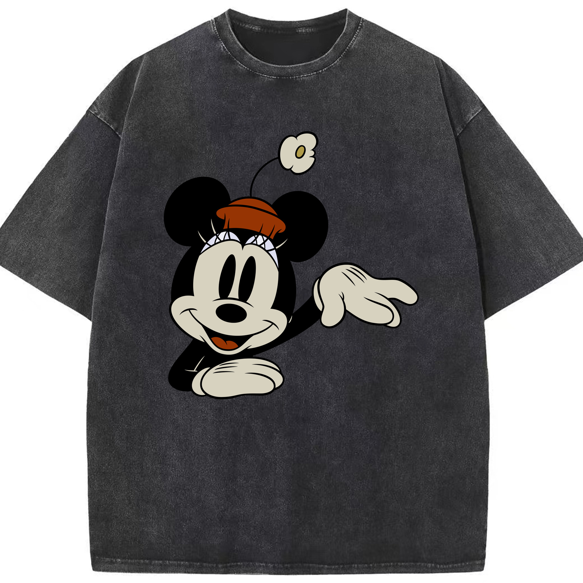 （画像用） ミッキーマウス Mickey Mouse 綿100% ヴィンテージ風 半袖Tシャツ（フロントプリント）