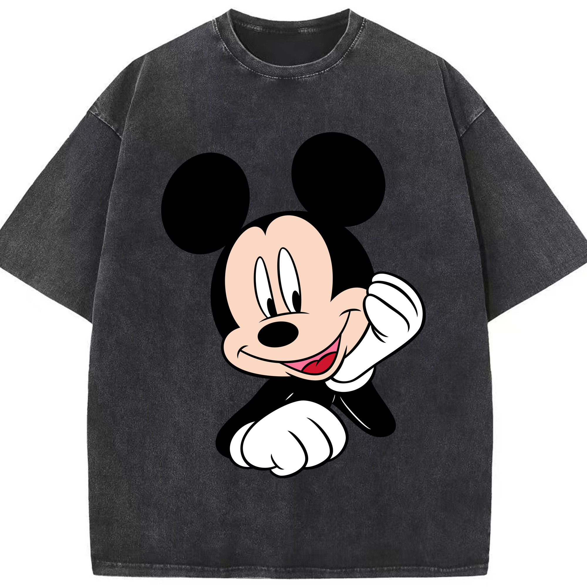 （画像用） ミッキーマウス Mickey Mouse 綿100% ヴィンテージ風 半袖Tシャツ（フロントプリント）