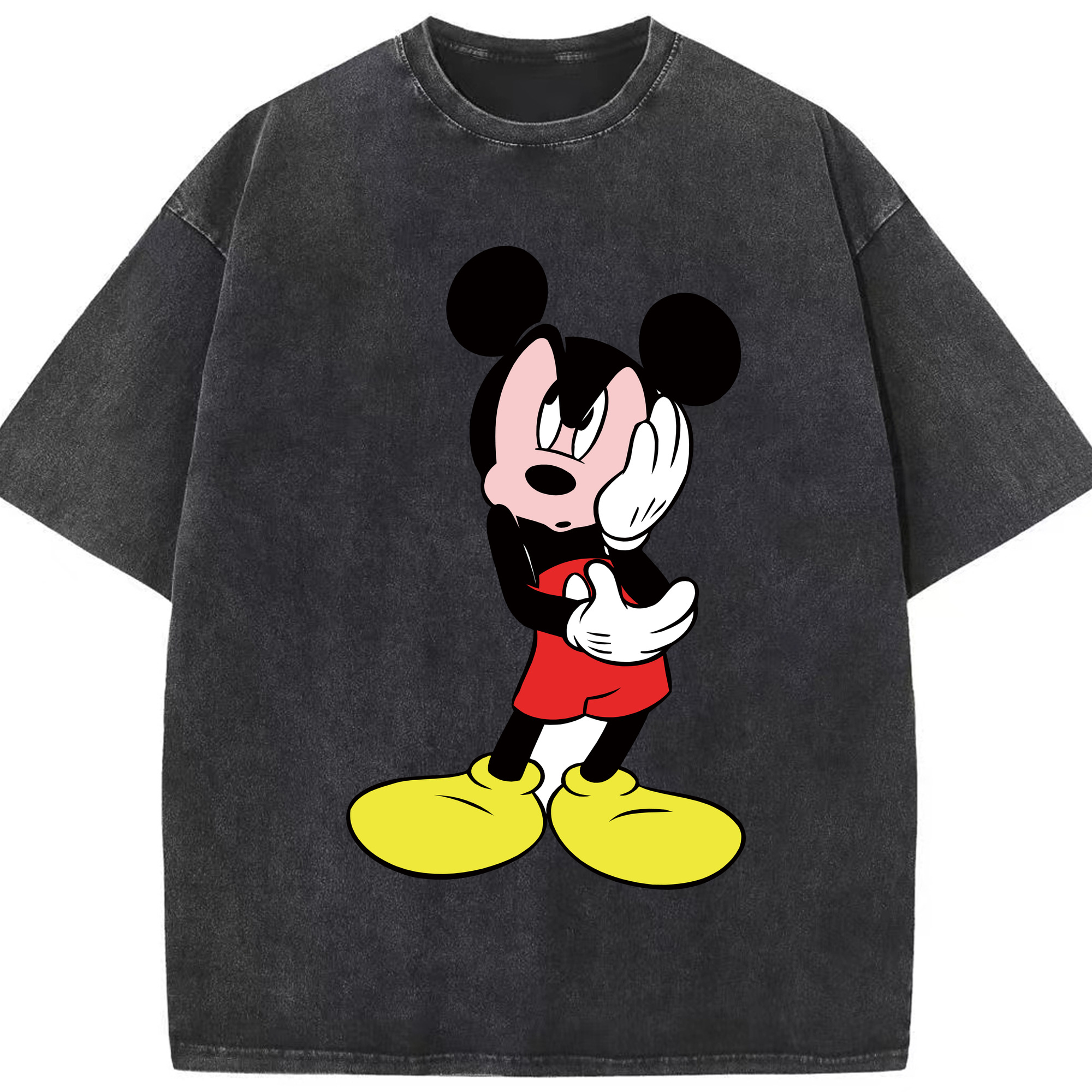 （画像用） ミッキーマウス Mickey Mouse 綿100% ヴィンテージ風 半袖Tシャツ（フロントプリント）