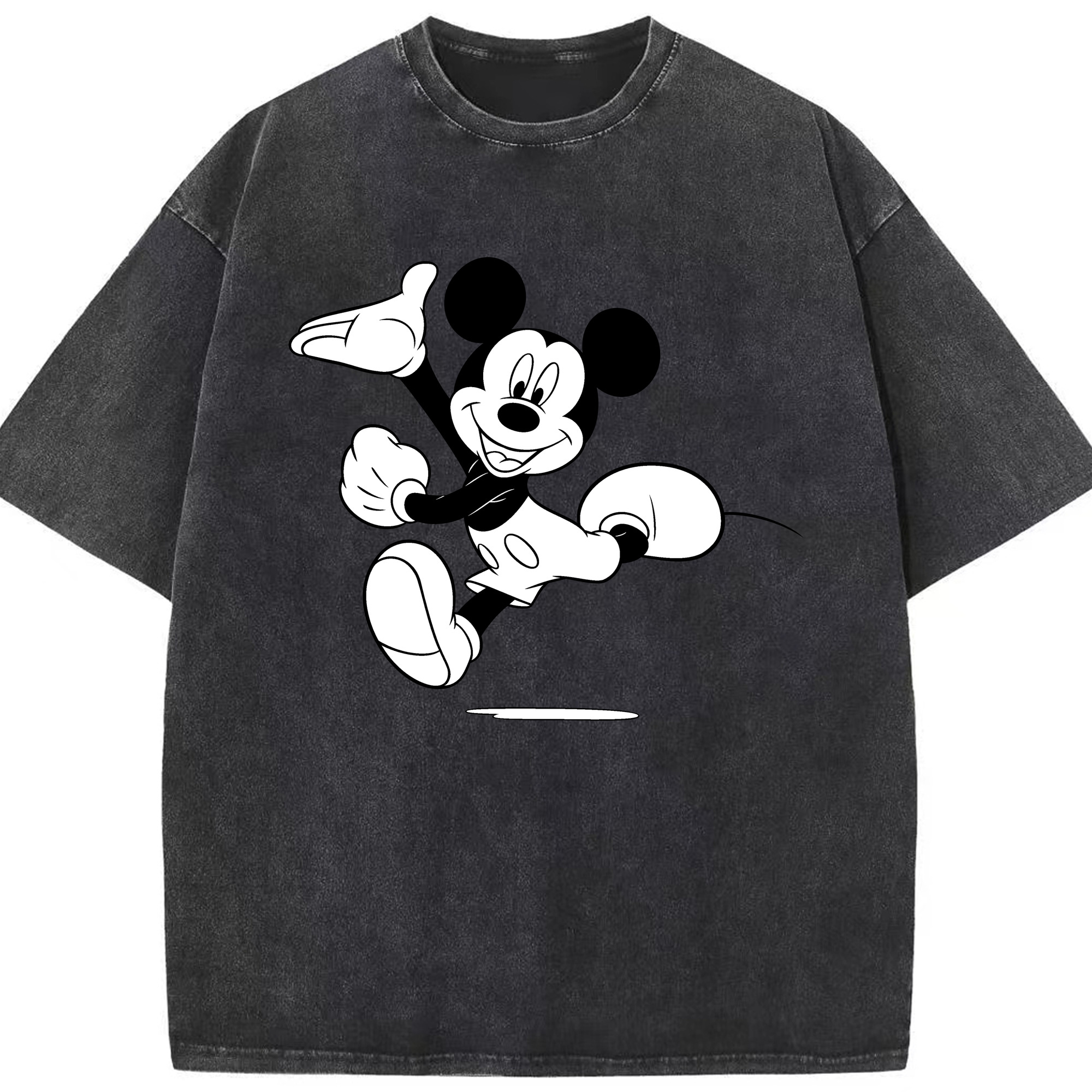 （画像用） ミッキーマウス Mickey Mouse 綿100% ヴィンテージ風 半袖Tシャツ（フロントプリント）