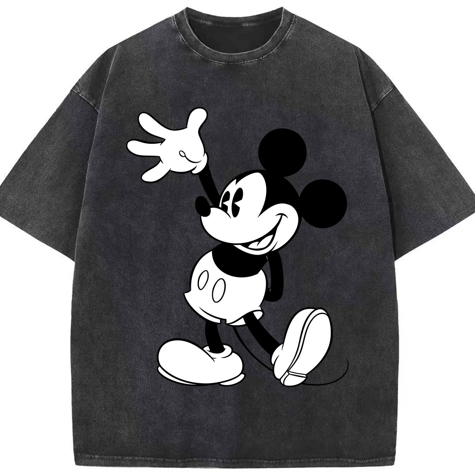 （画像用） ミッキーマウス Mickey Mouse 綿100% ヴィンテージ風 半袖Tシャツ（フロントプリント）