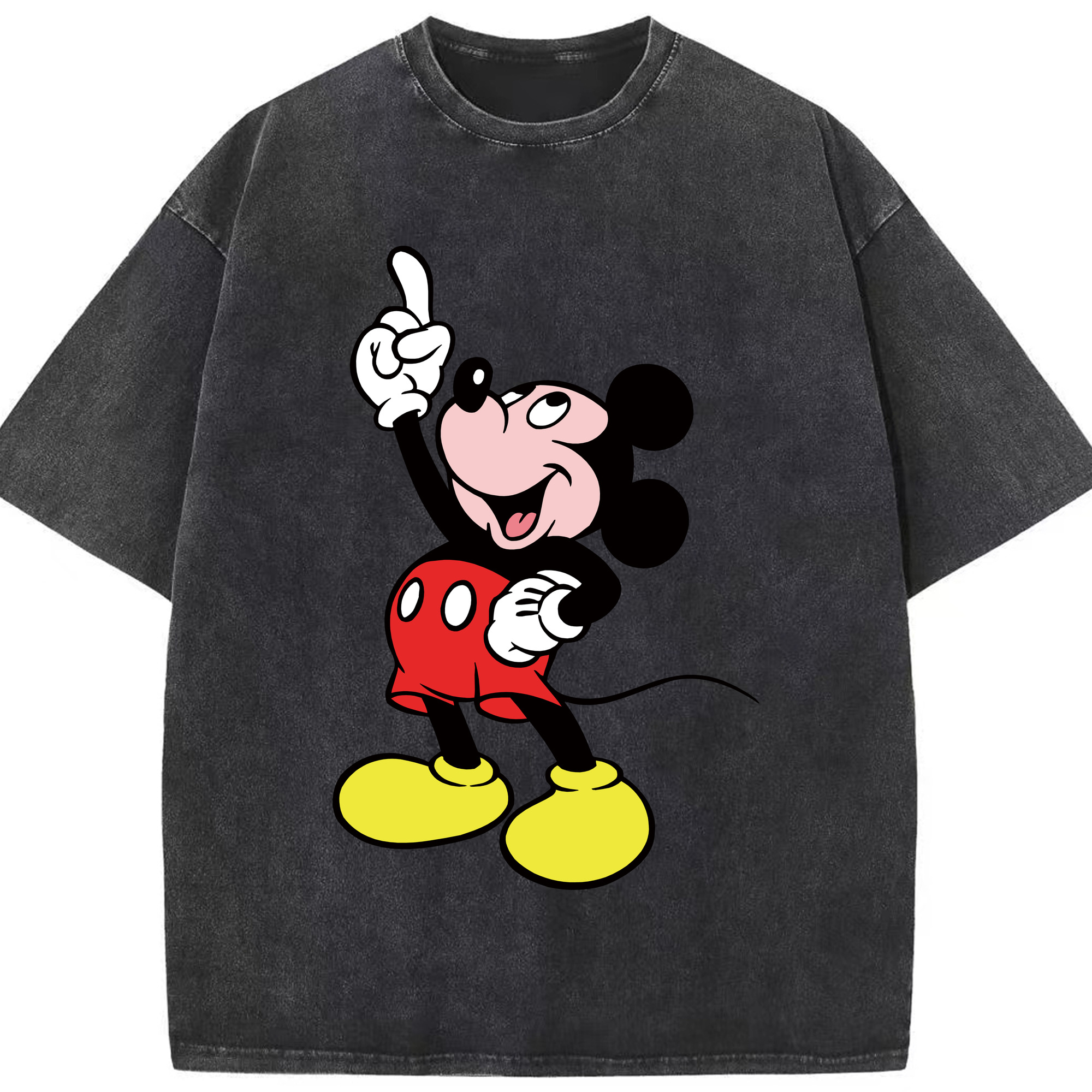 （画像用） ミッキーマウス Mickey Mouse 綿100% ヴィンテージ風 半袖Tシャツ（フロントプリント）