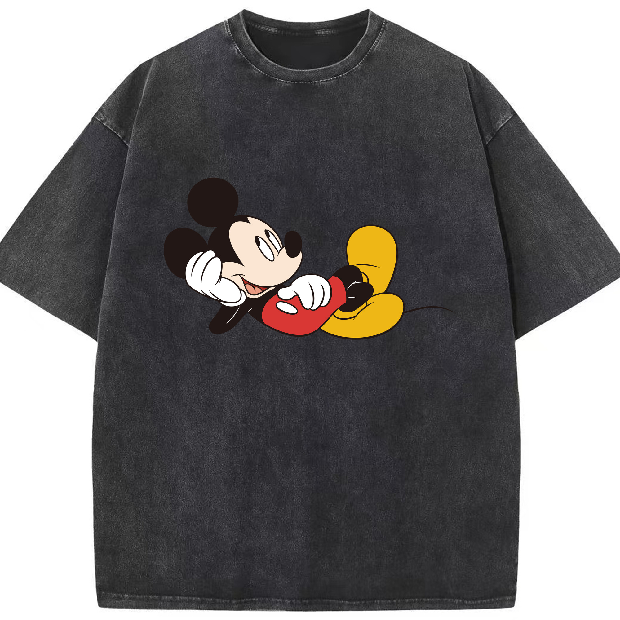 （画像用） ミッキーマウス Mickey Mouse 綿100% ヴィンテージ風 半袖Tシャツ（フロントプリント）
