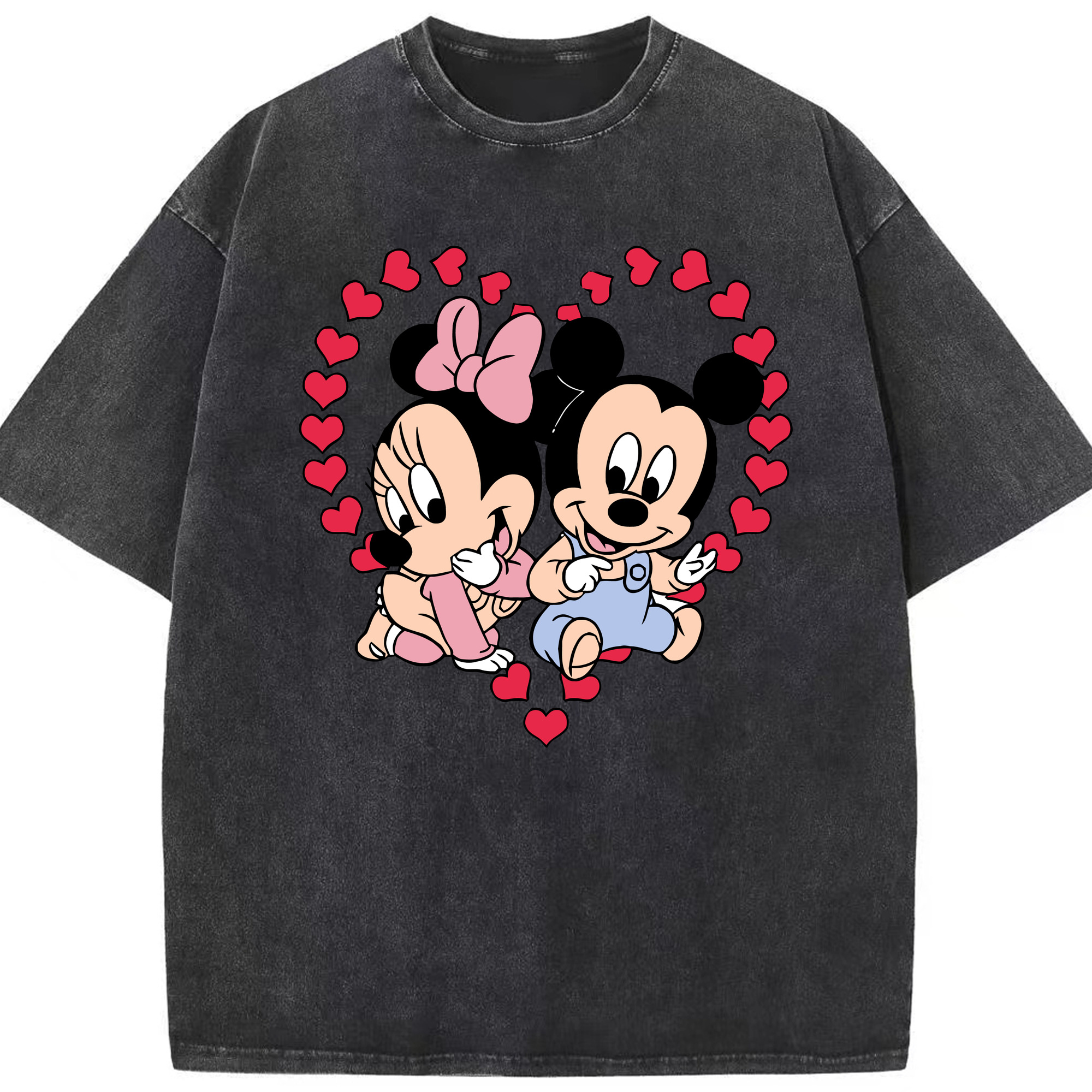 （画像用） ミッキーマウス Mickey Mouse 綿100% ヴィンテージ風 半袖Tシャツ（フロントプリント）