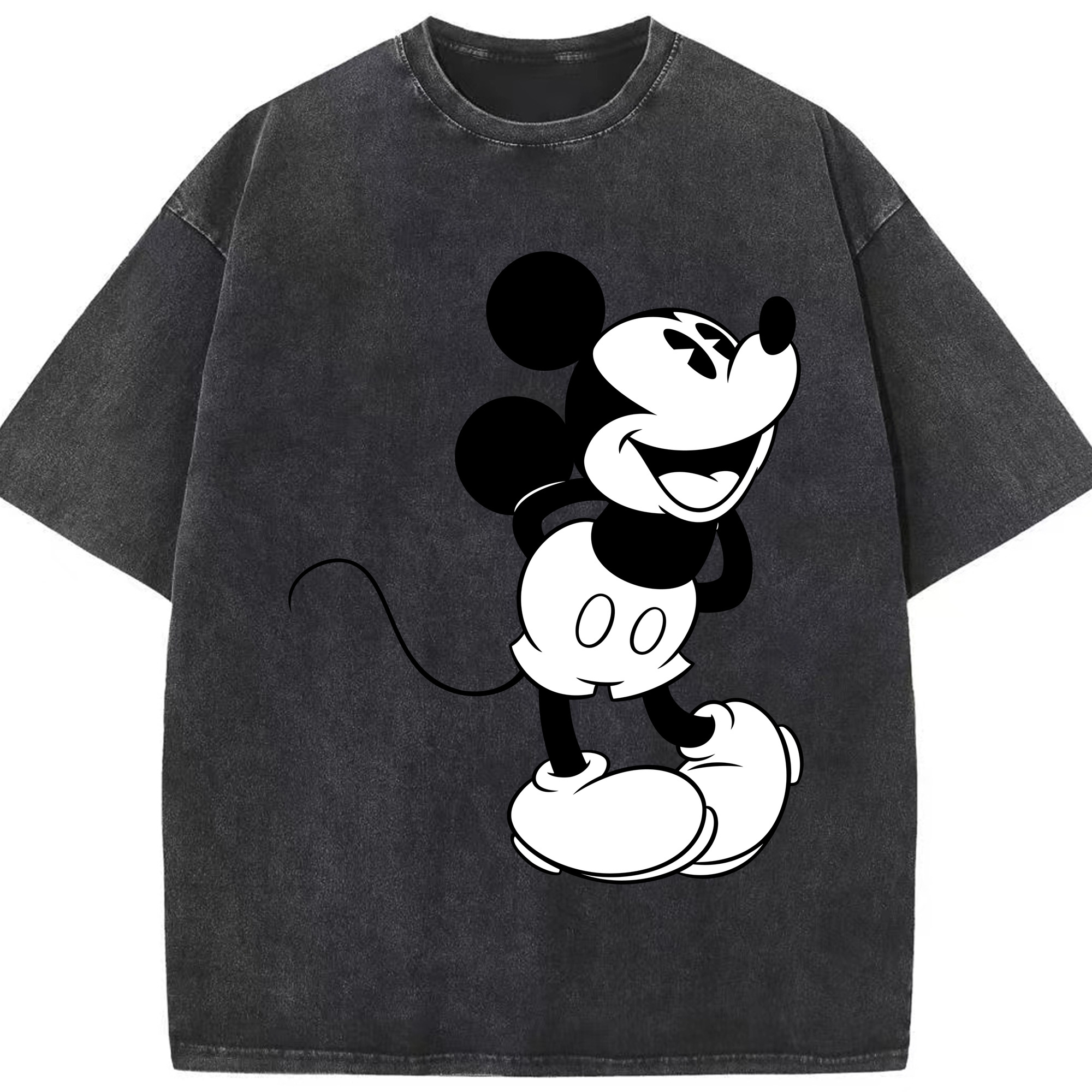 （画像用） ミッキーマウス Mickey Mouse 綿100% ヴィンテージ風 半袖Tシャツ（フロントプリント）