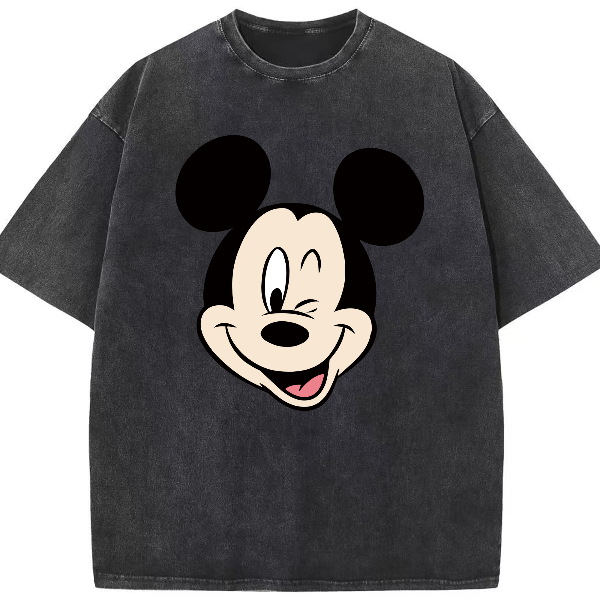 （画像用） ミッキーマウス Mickey Mouse 綿100% ヴィンテージ風 半袖Tシャツ（フロントプリント）