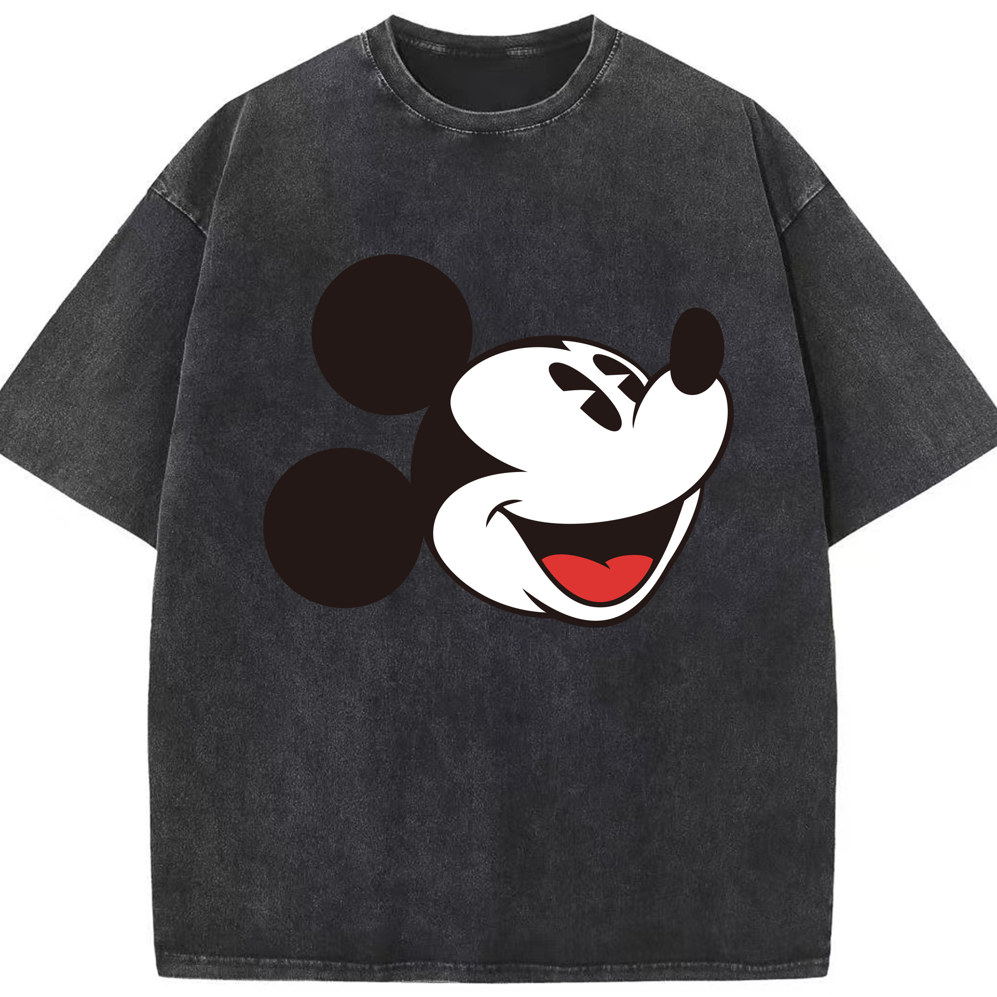 （画像用） ミッキーマウス Mickey Mouse 綿100% ヴィンテージ風 半袖Tシャツ（フロントプリント）