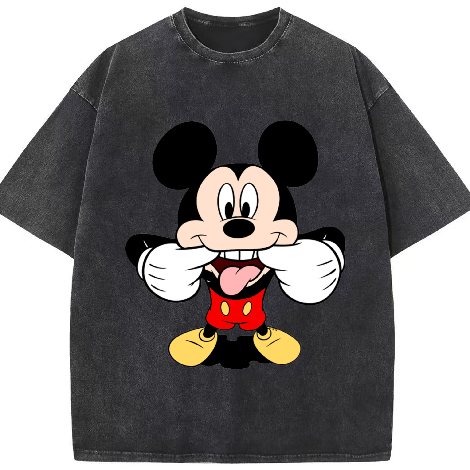 （画像用） ミッキーマウス Mickey Mouse 綿100% ヴィンテージ風 半袖Tシャツ（フロントプリント）