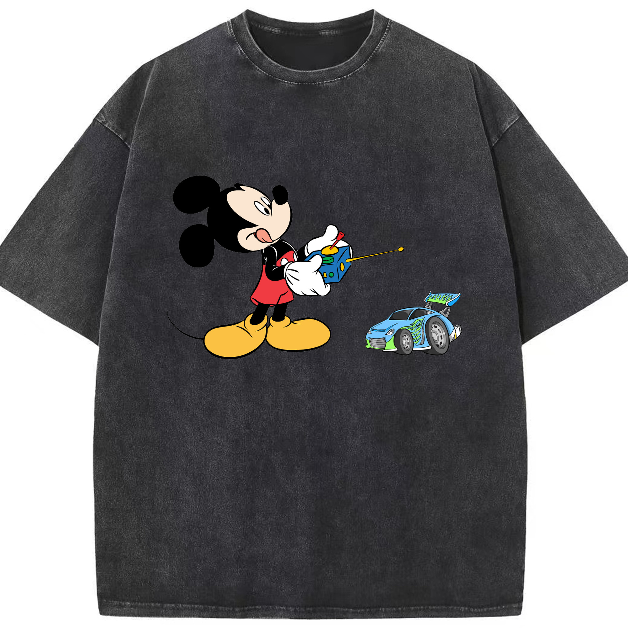 （画像用） ミッキーマウス Mickey Mouse 綿100% ヴィンテージ風 半袖Tシャツ（フロントプリント）