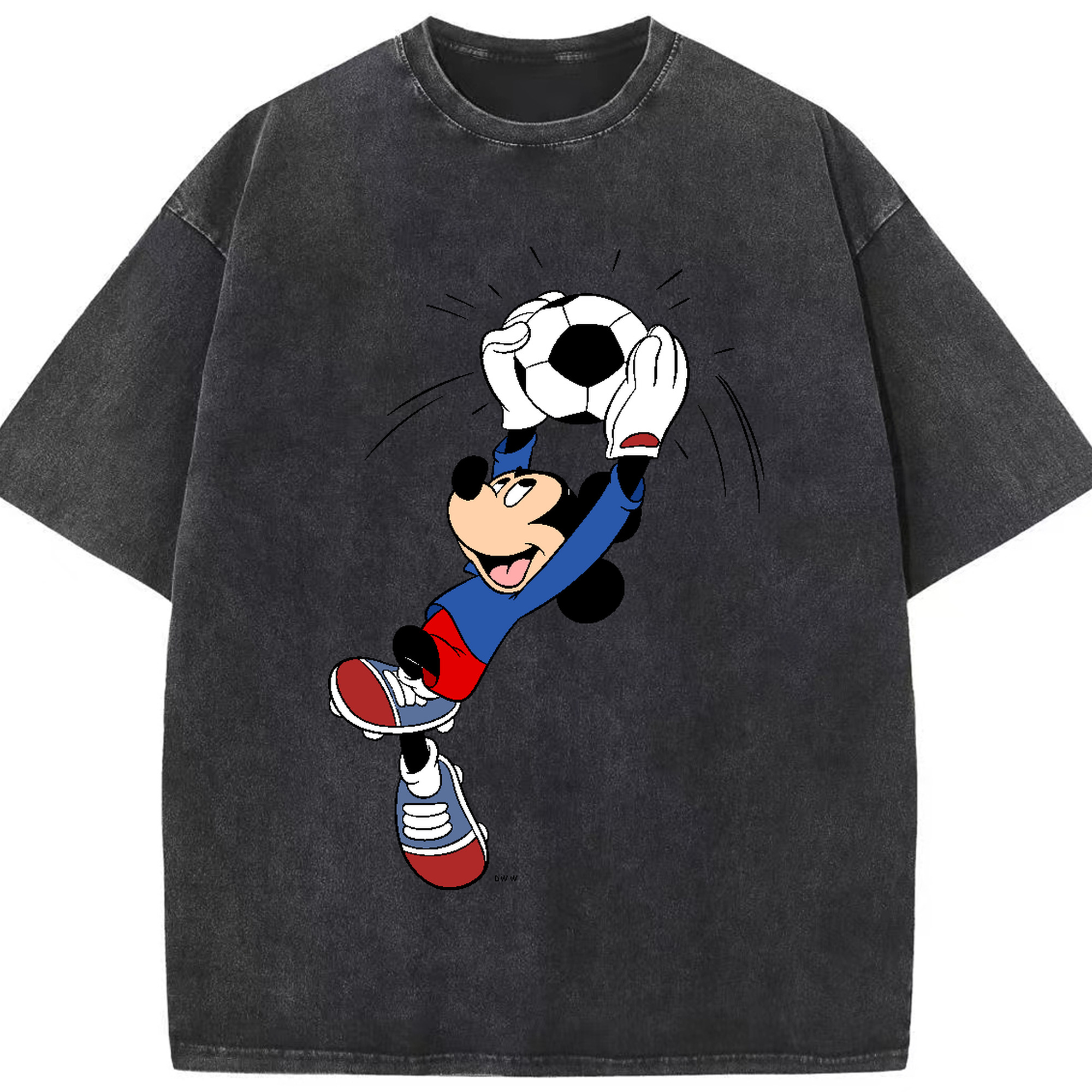 （画像用） ミッキーマウス Mickey Mouse 綿100% ヴィンテージ風 半袖Tシャツ（フロントプリント）