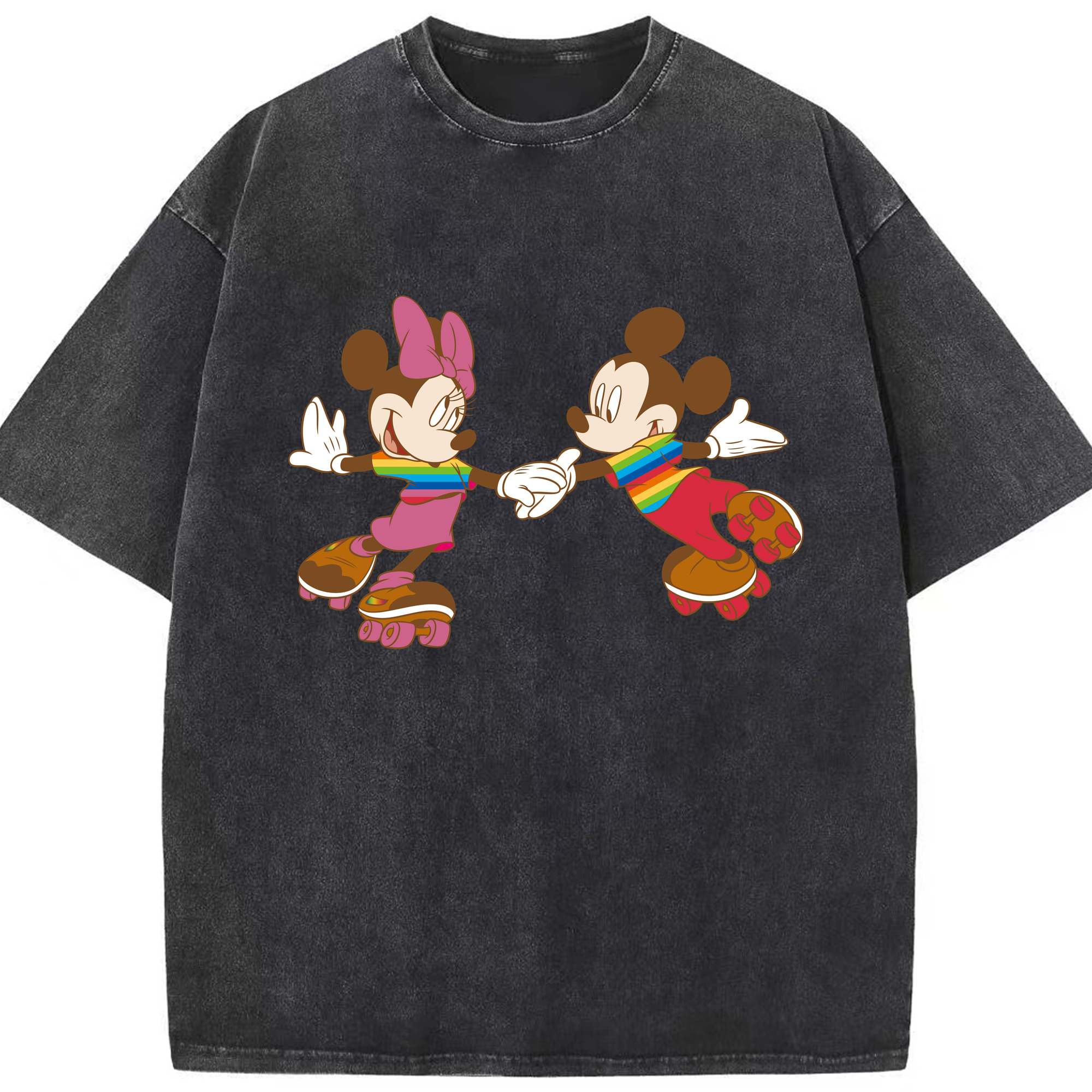 （画像用） ミッキーマウス Mickey Mouse 綿100% ヴィンテージ風 半袖Tシャツ（フロントプリント）