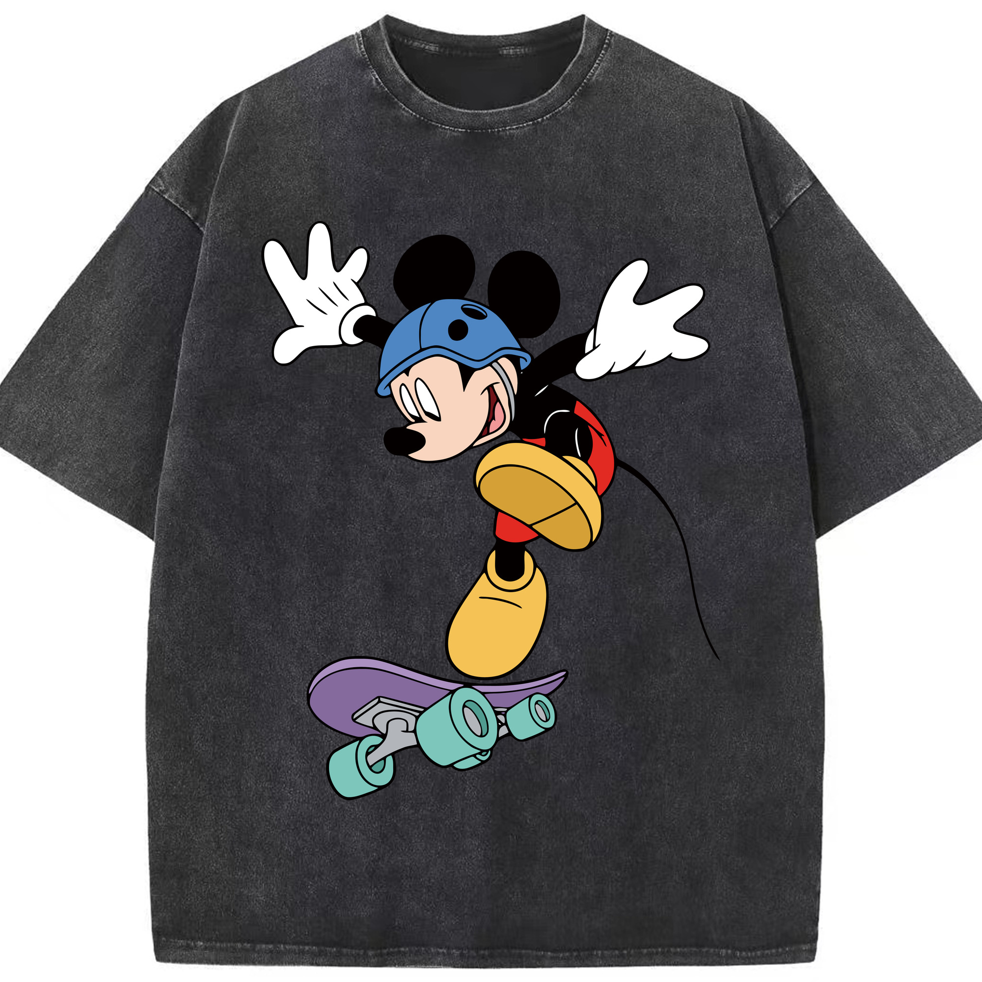（画像用） ミッキーマウス Mickey Mouse 綿100% ヴィンテージ風 半袖Tシャツ（フロントプリント）