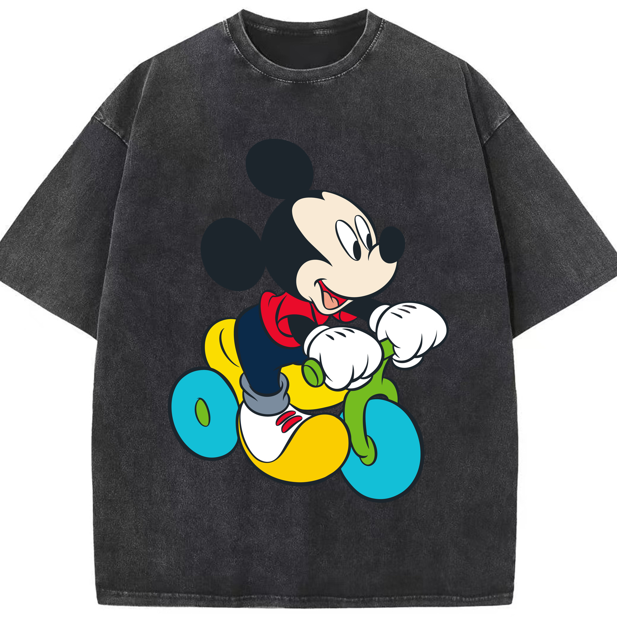 （画像用） ミッキーマウス Mickey Mouse 綿100% ヴィンテージ風 半袖Tシャツ（フロントプリント）