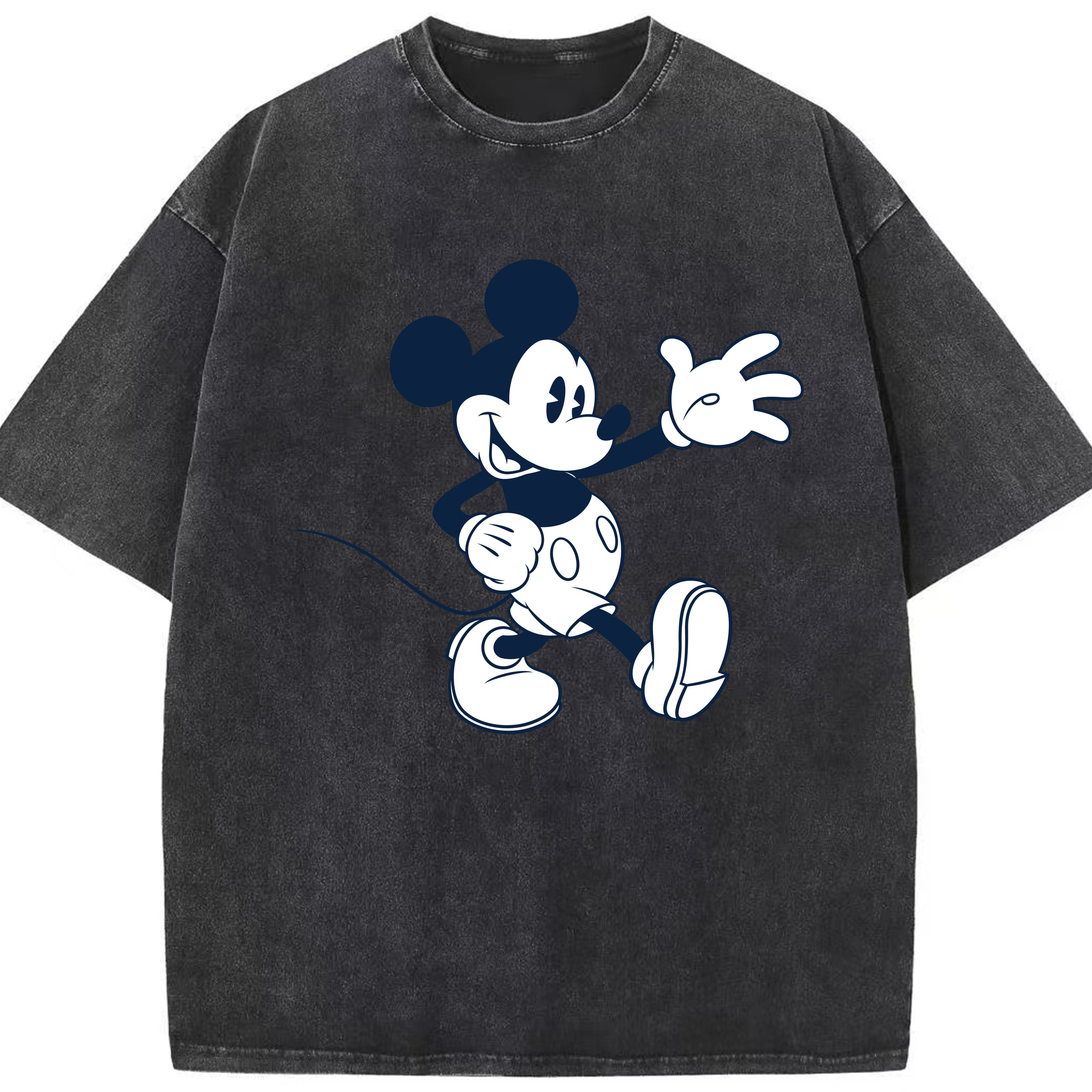 （画像用） ミッキーマウス Mickey Mouse 綿100% ヴィンテージ風 半袖Tシャツ（フロントプリント）