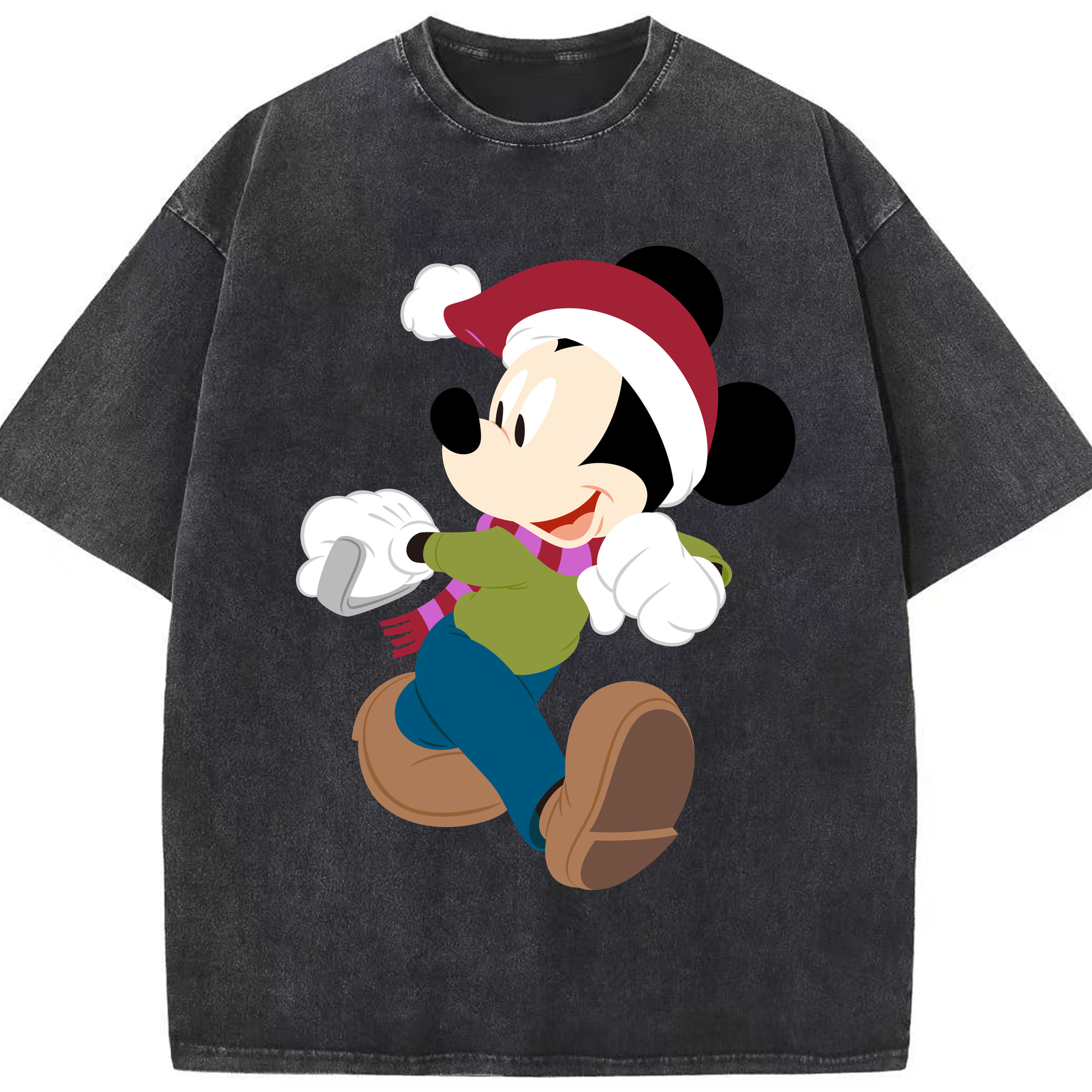 （画像用） ミッキーマウス Mickey Mouse 綿100% ヴィンテージ風 半袖Tシャツ（フロントプリント）