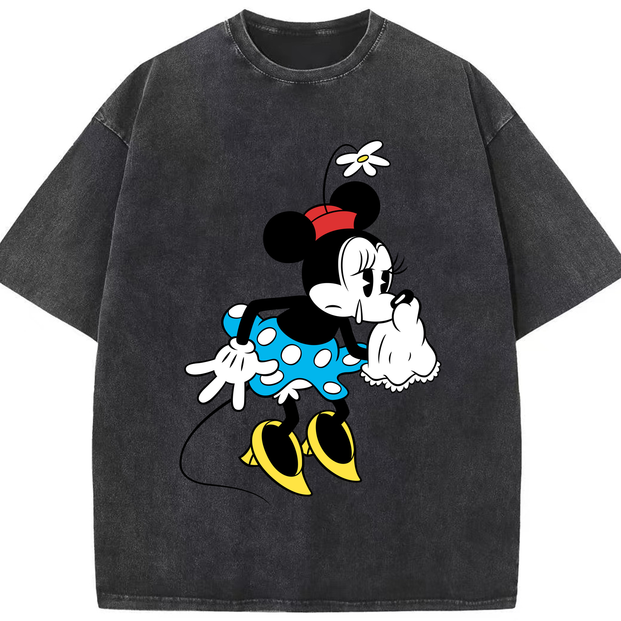（画像用） ミッキーマウス Mickey Mouse 綿100% ヴィンテージ風 半袖Tシャツ（フロントプリント）